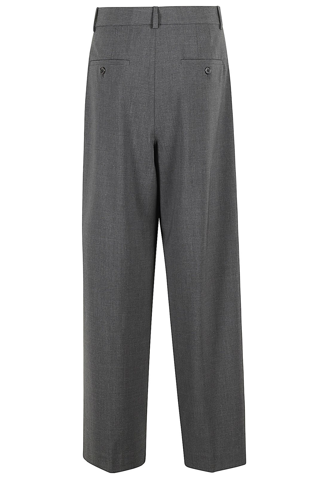 Theory Double Pleat Trousers In Charcoal Melange