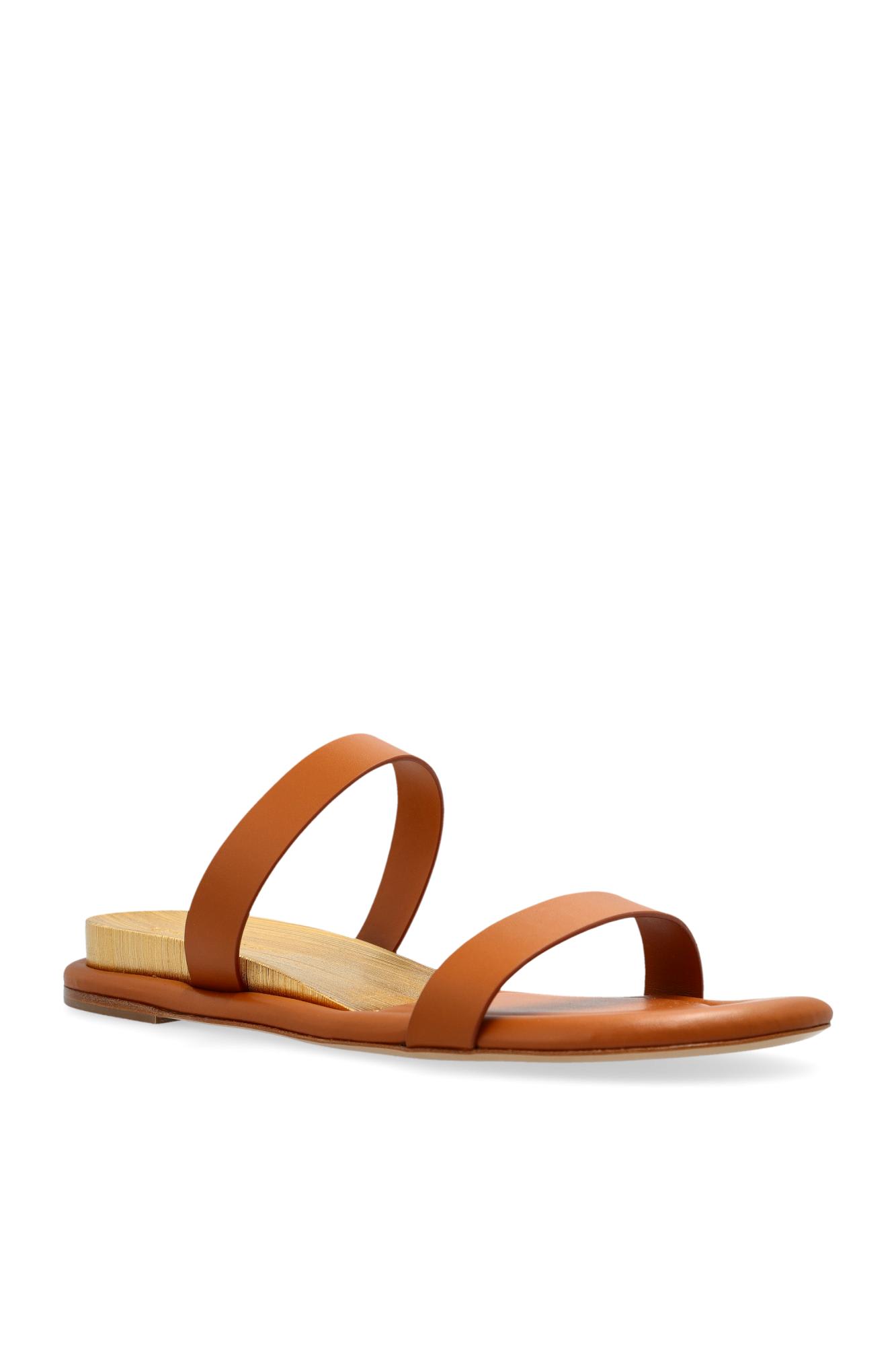 Casadei Leather Slippers In Brown
