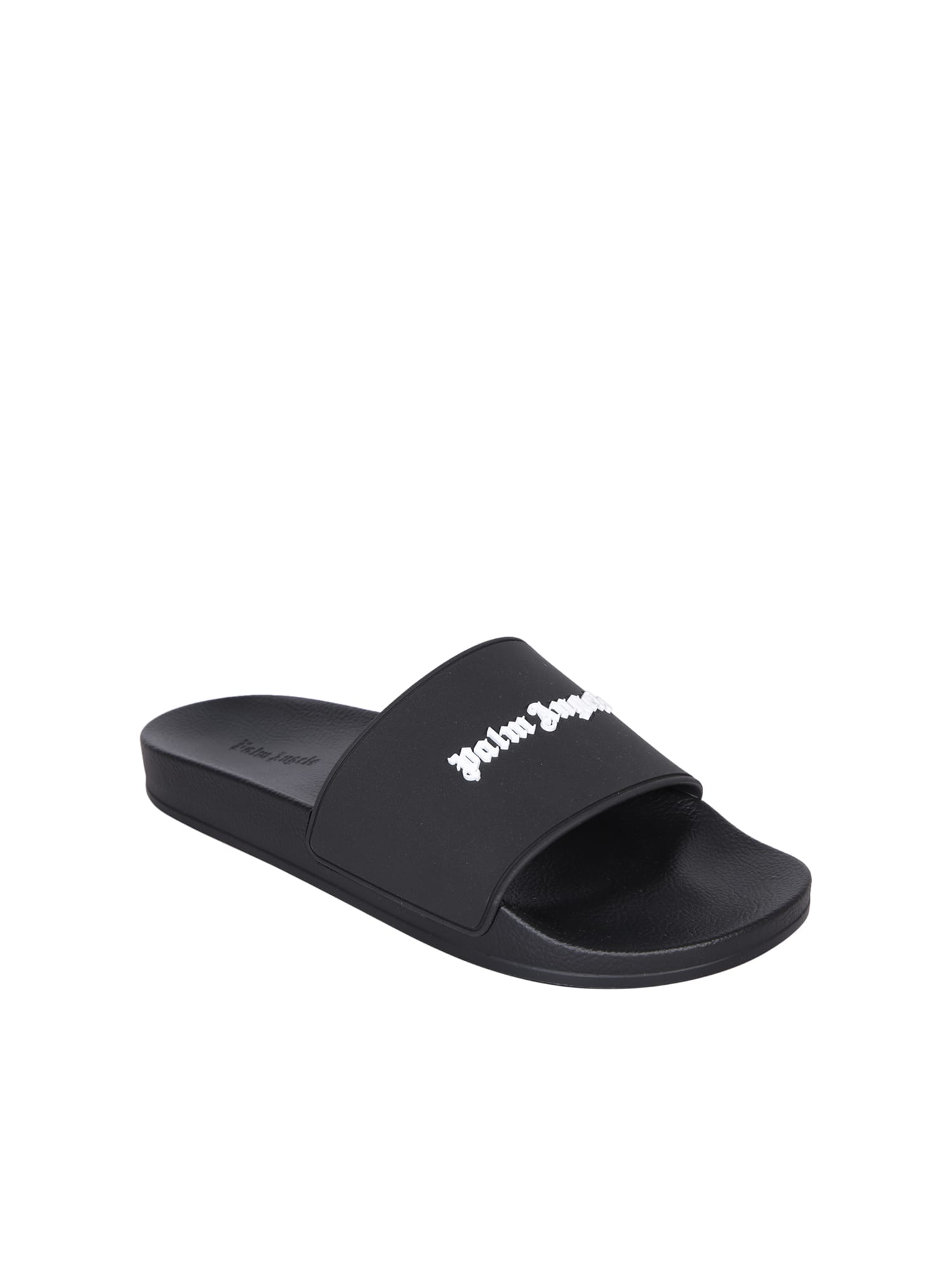 Shop Palm Angels Logo Black Sandals