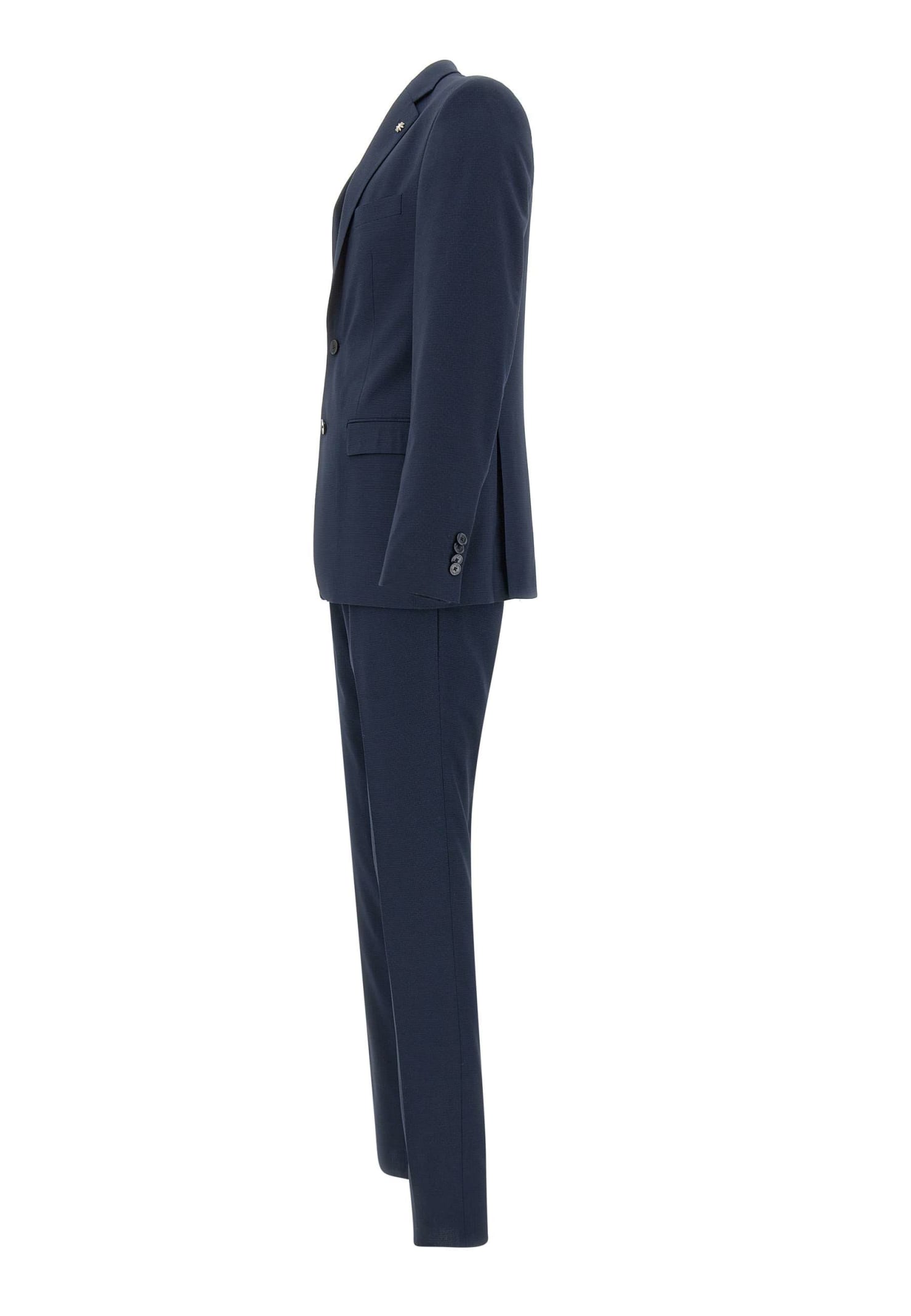Shop Manuel Ritz Two-piece Suit Viscose In Blue