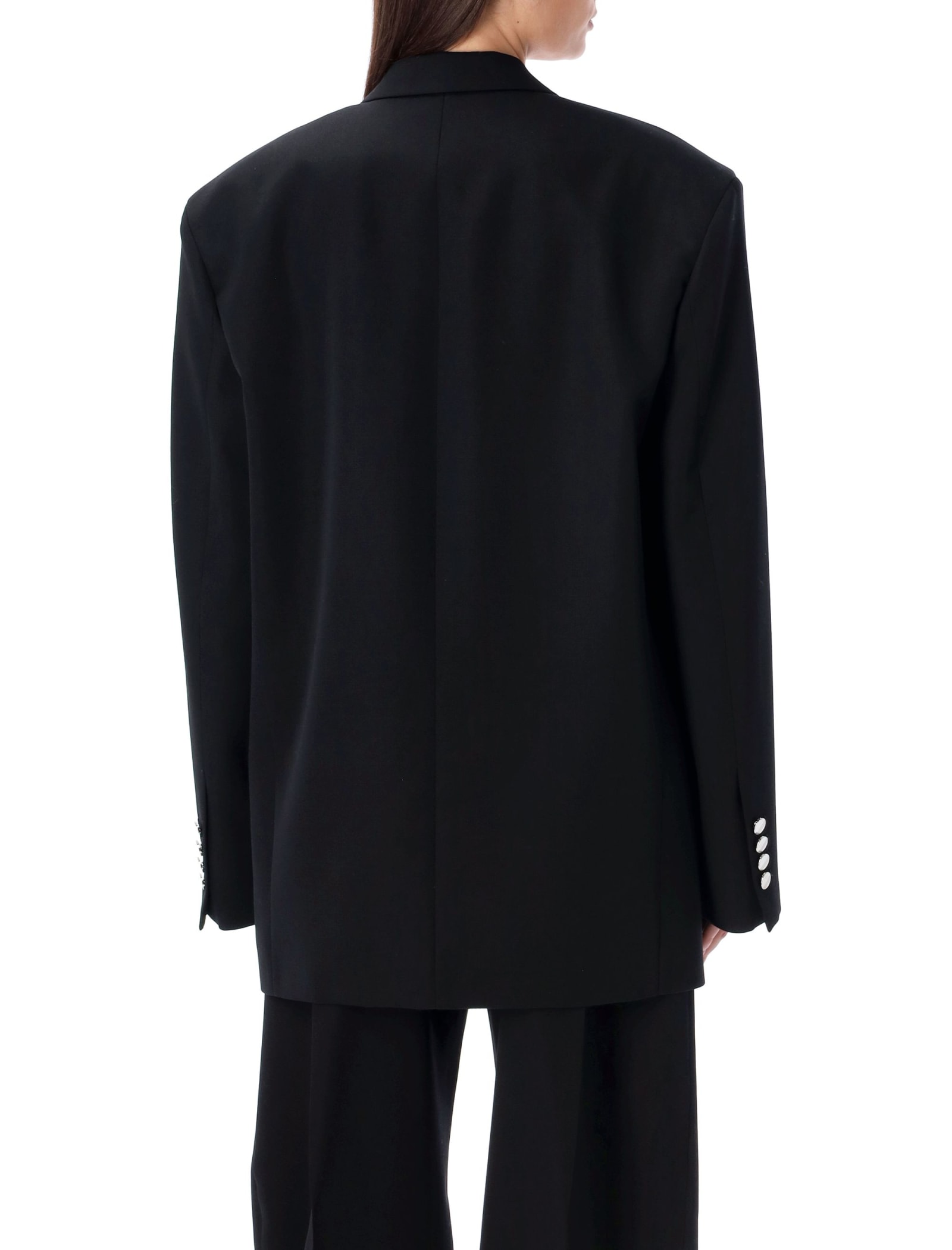 Shop Attico Glen Oversize Blazer In Black