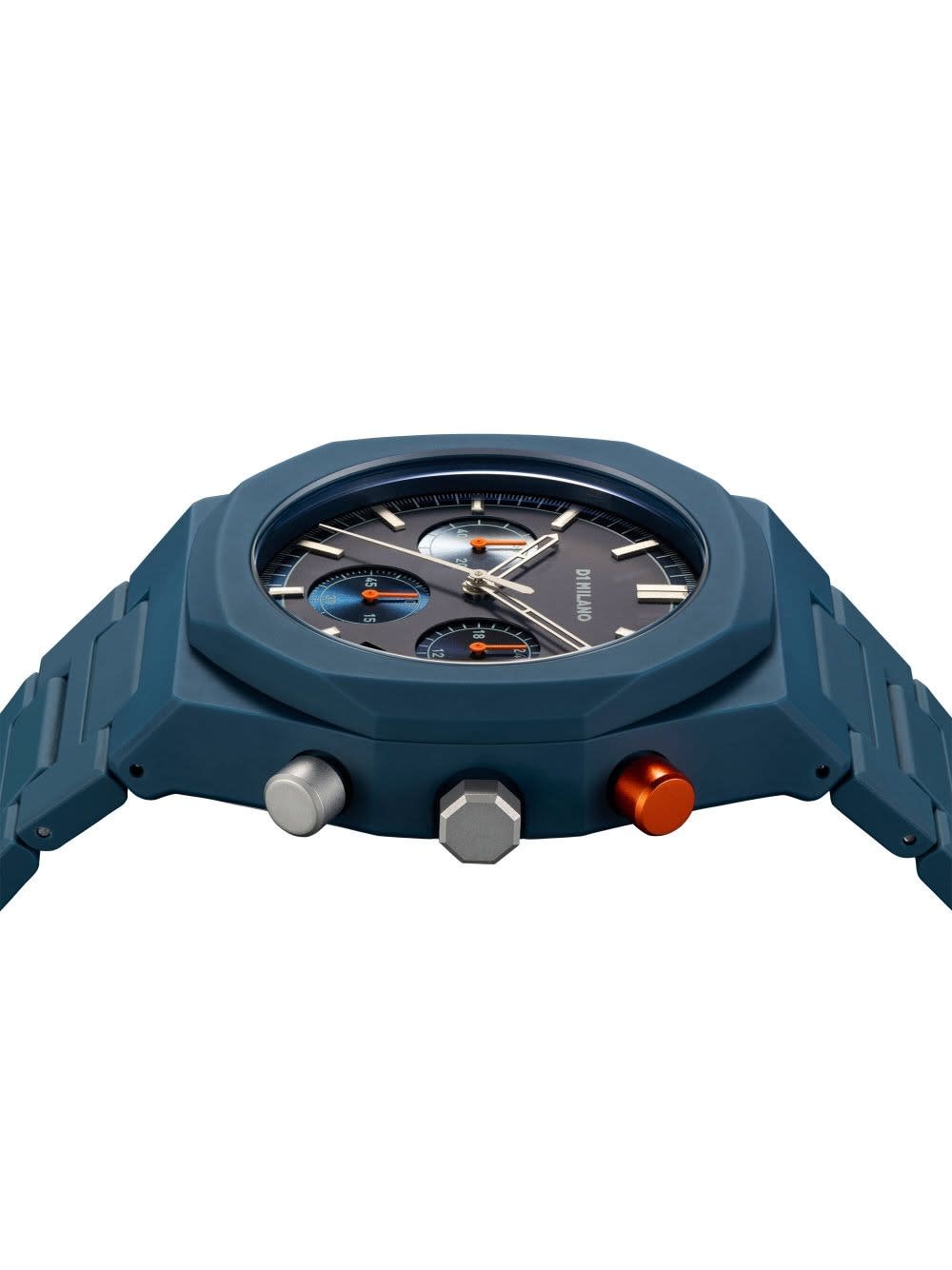 D1 MILANO CHARCOAL NEPTUNE BLUE POLYCHRONO 40.5 MM WATCH 