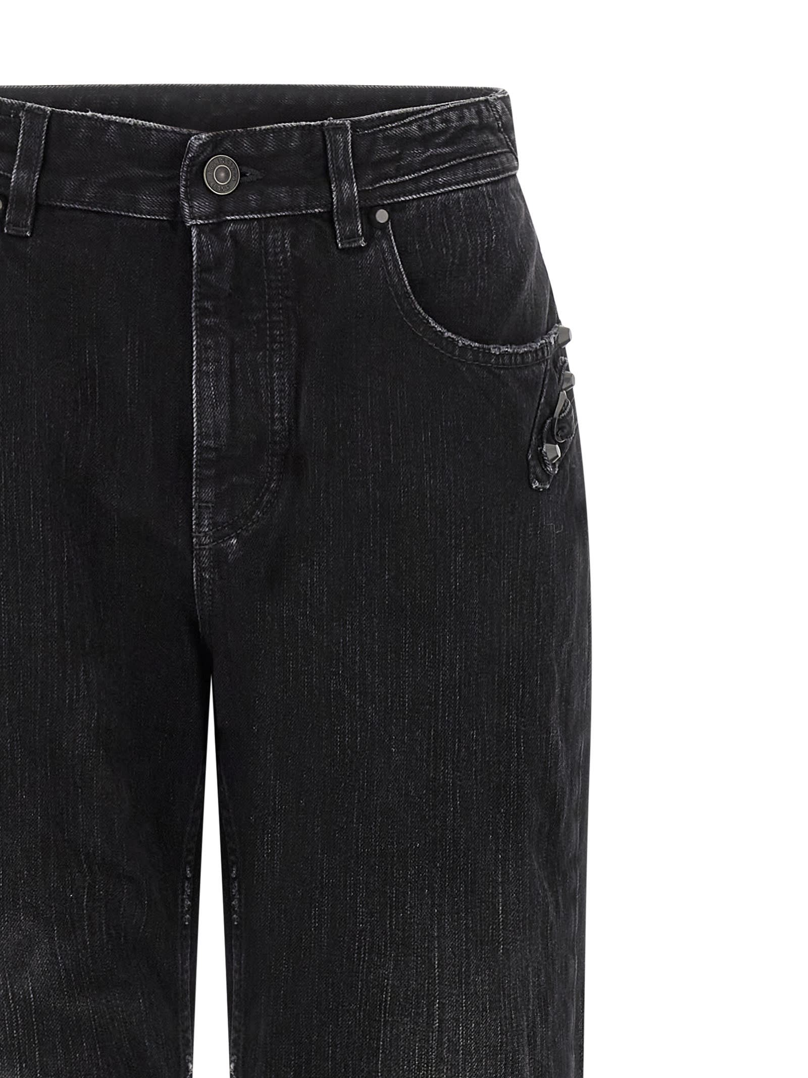 Balenciaga Urban Style Denim Trousers Featuring Pockets In Black