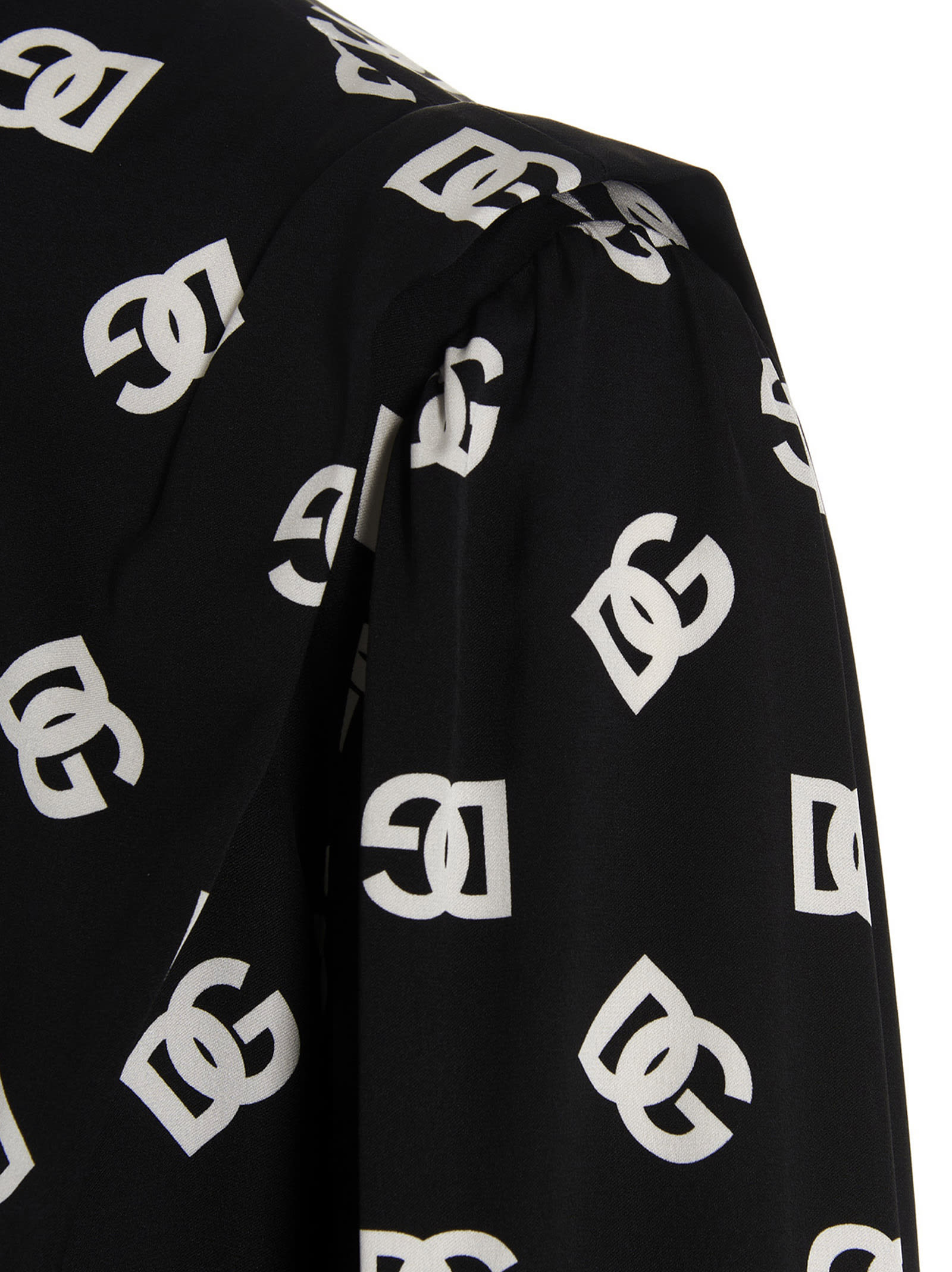 Shop Dolce & Gabbana All-over Logo Shirt In White/black