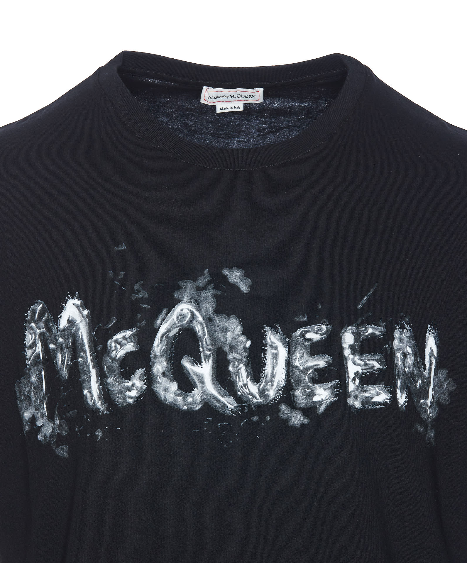 Shop Alexander Mcqueen Mcqueen Graffiti T-shirt In Black/grey