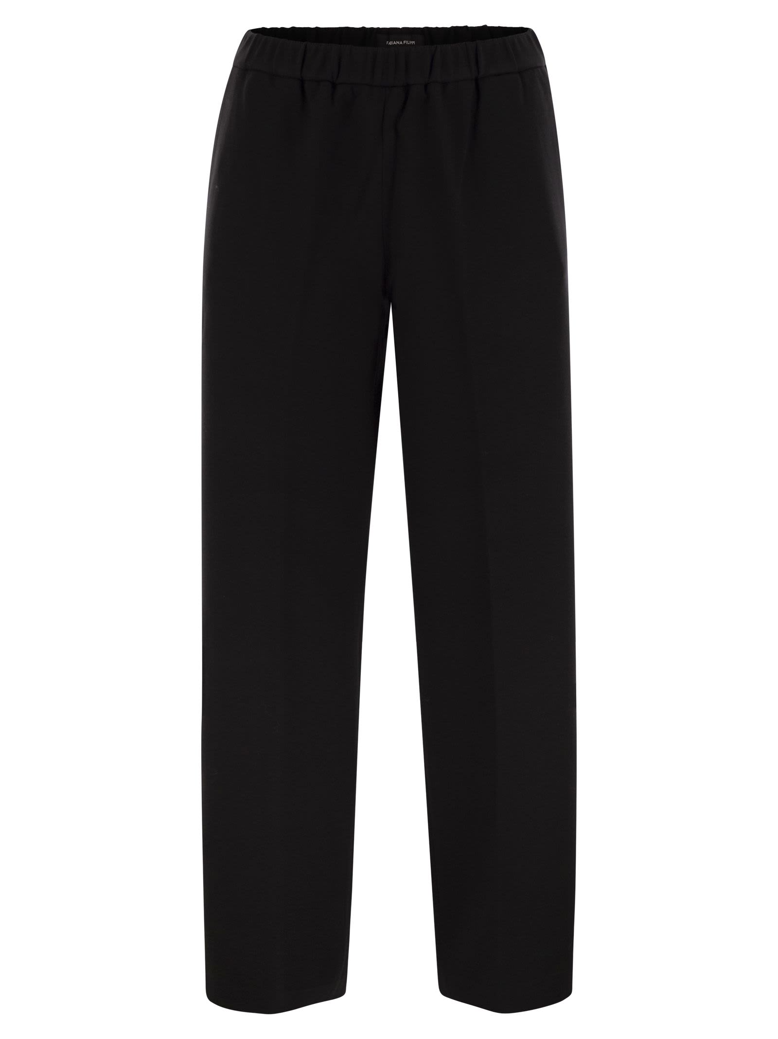 Shop Fabiana Filippi Gubbio Jogging Trousers In Milano Stitch Jersey In Black