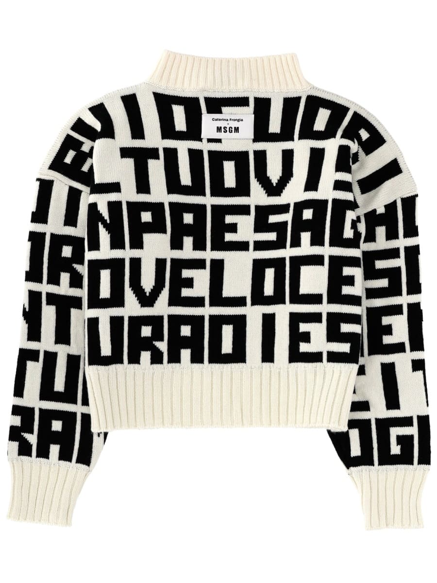 Msgm X Caterina Frongia Lettered Sweater In Multi