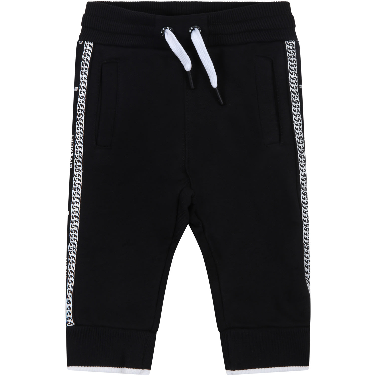 Givenchy Black Sweatpant For Baby Kids With Logos