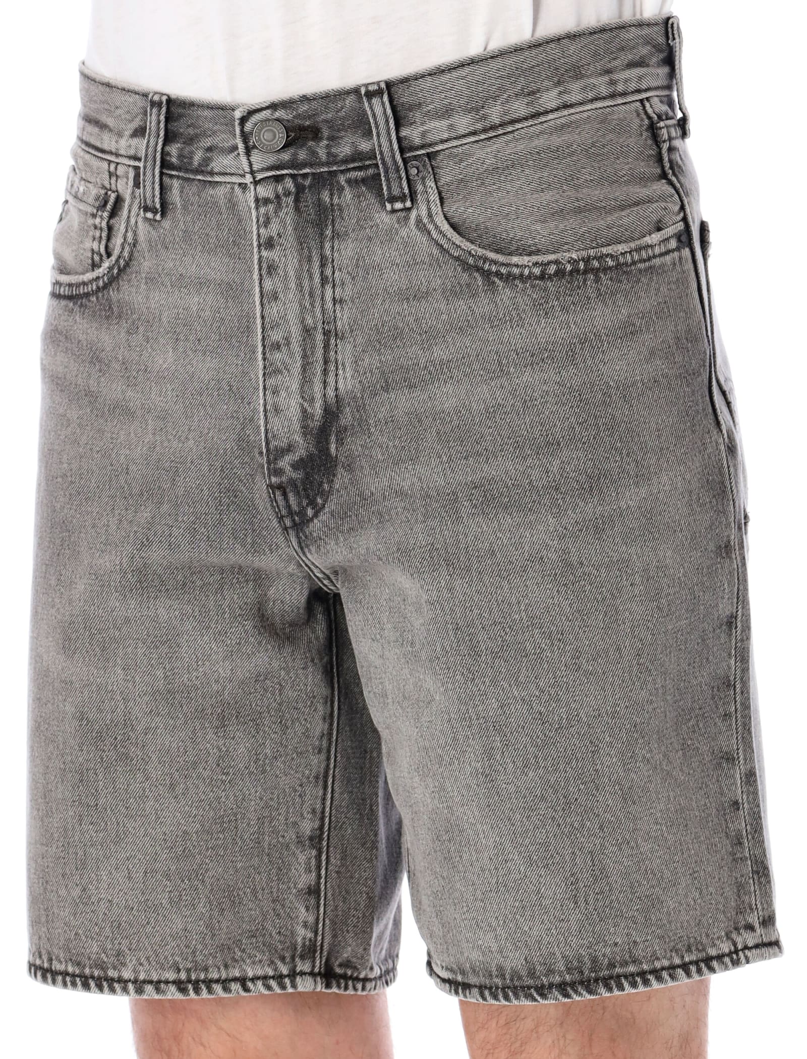 Shop Levi's 468 Stay Loose Shorts In Grey Wash