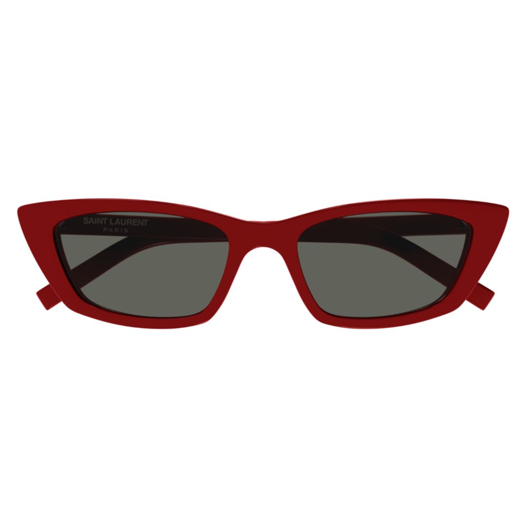 Saint Laurent Sl 702 Linea Classic 004 Red Sunglasses In 012 Red Red Grey