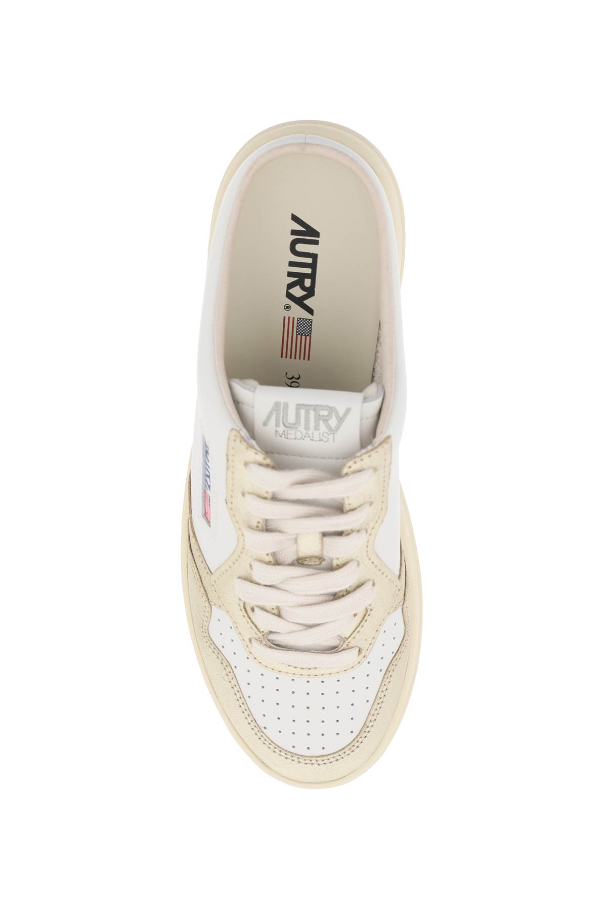Shop Autry Medalist Mule Low Sneakers In White Platinum (white)