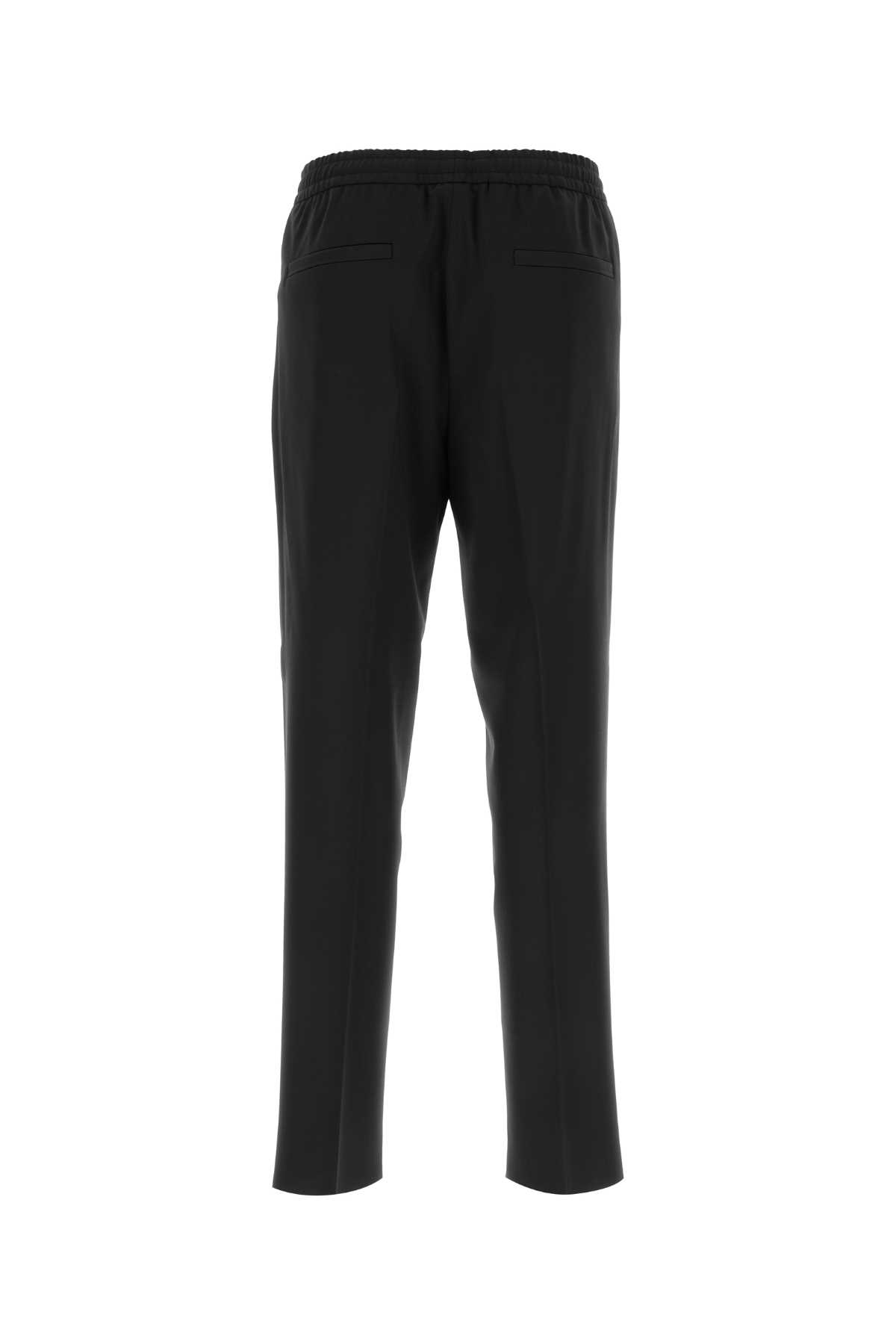 Shop Zegna Black Stretch Polyester Blend Joggers In 8r