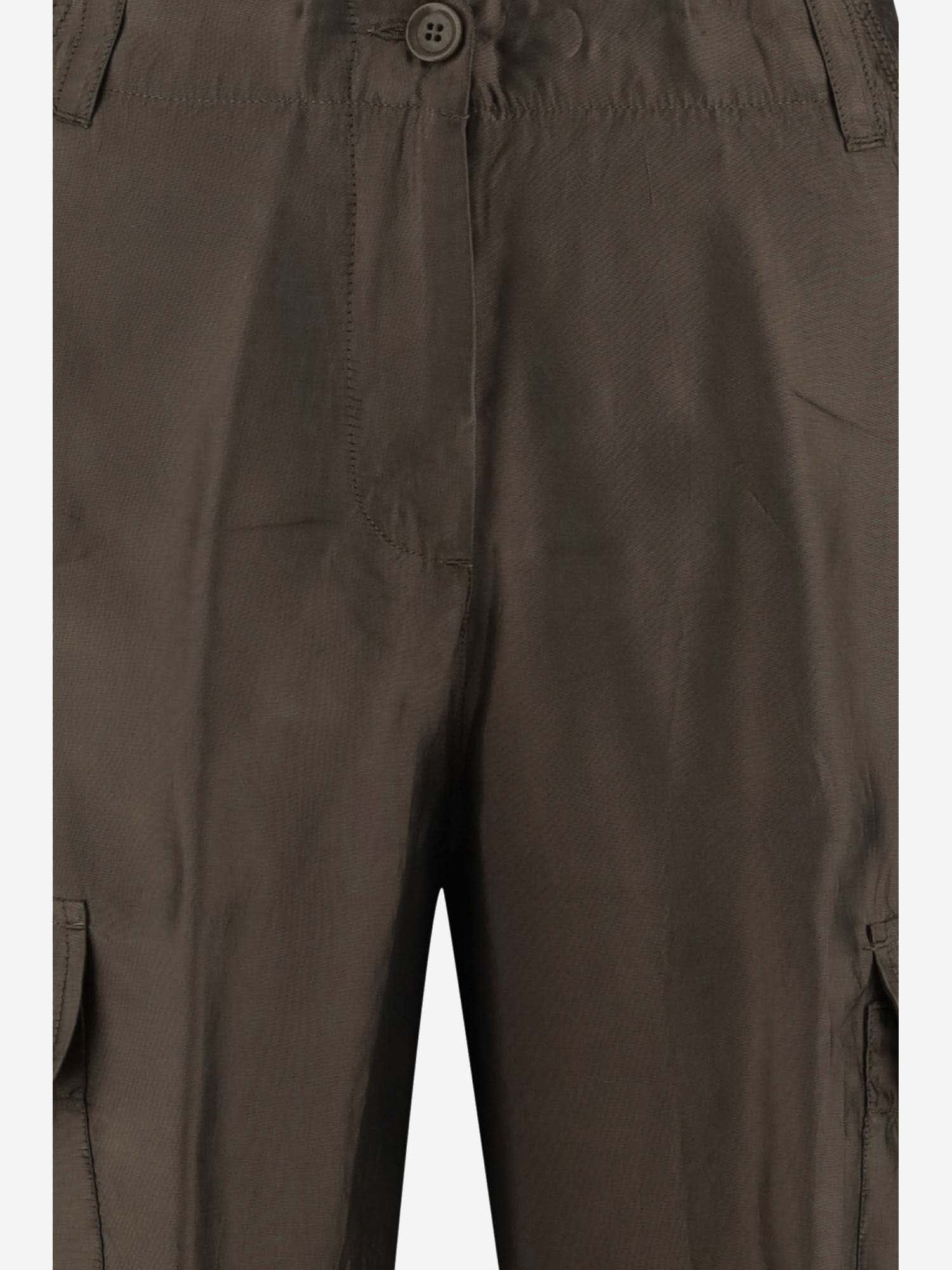 Shop Aspesi Viscose Blend Cargo Pants In Brown