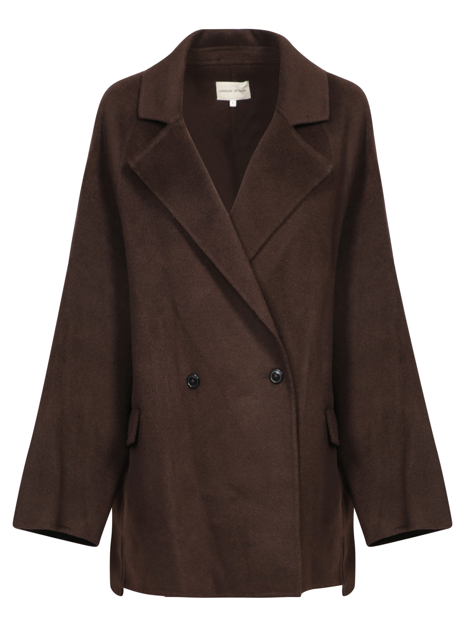 Shop Loulou Studio Brown Short Cashmere Wool Coat