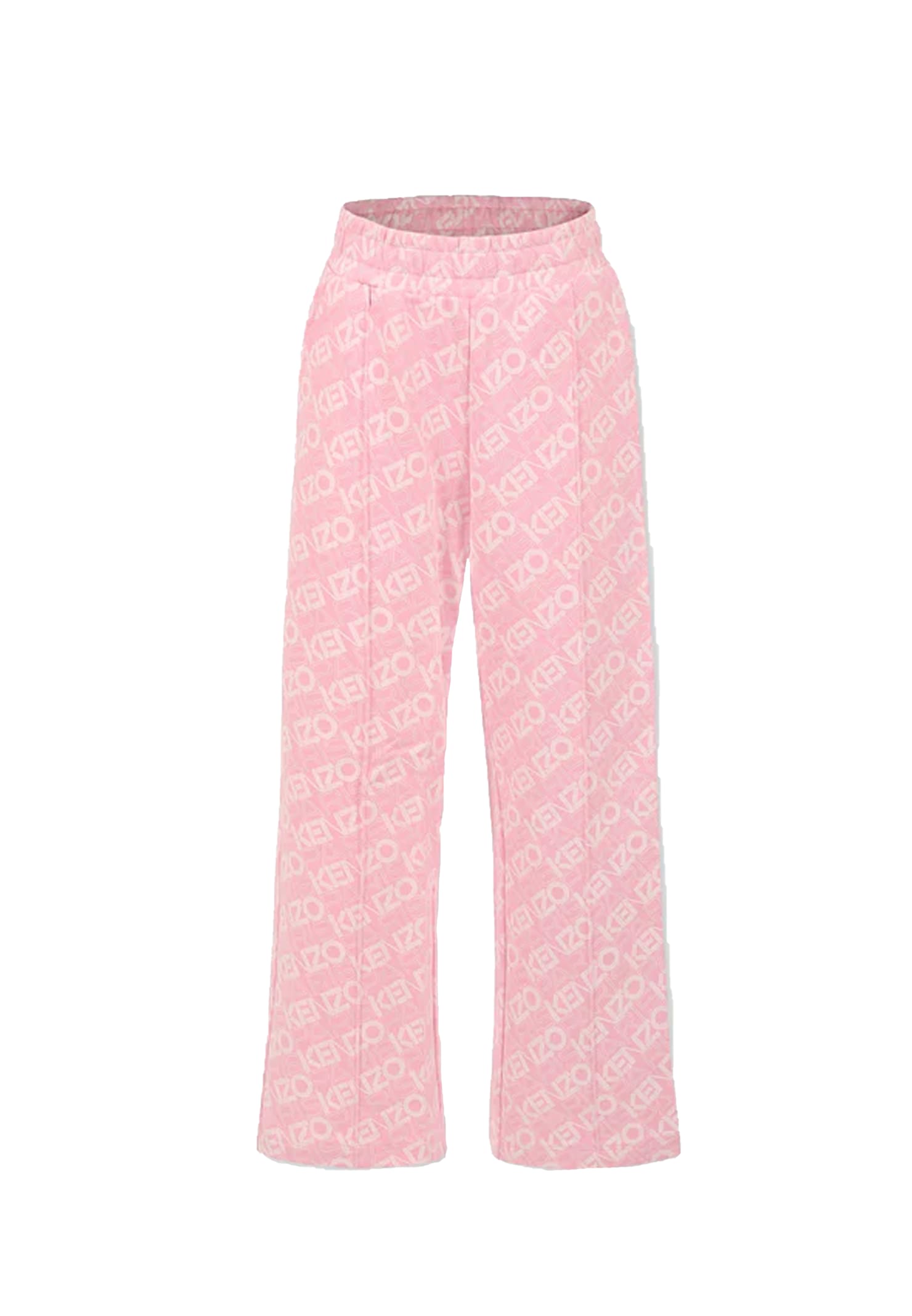 Kenzo Pink Trousers For Girl With Logo In Pink