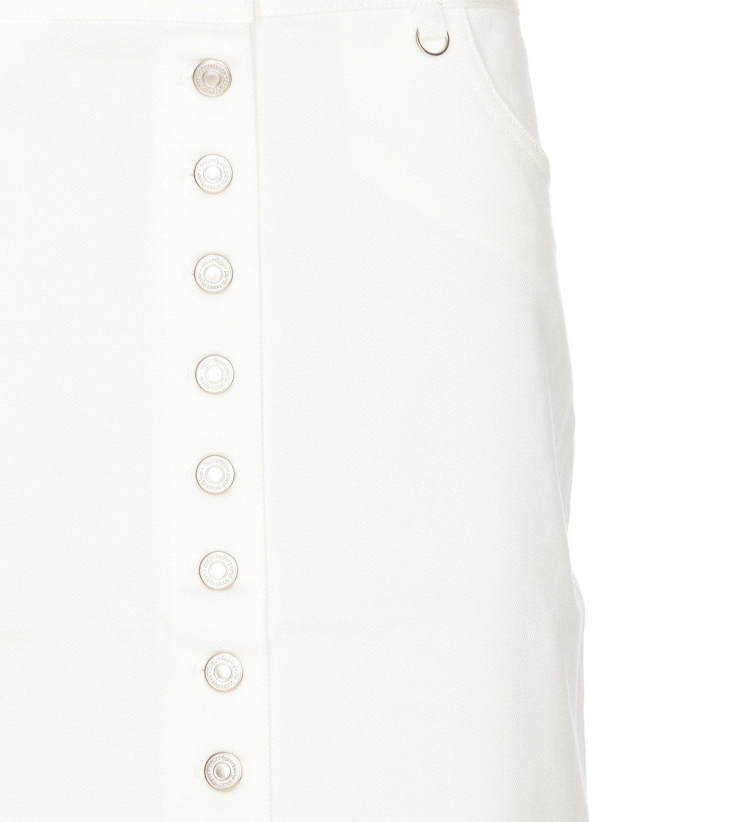 Shop Courrèges Multiflex Denim Skirt In White