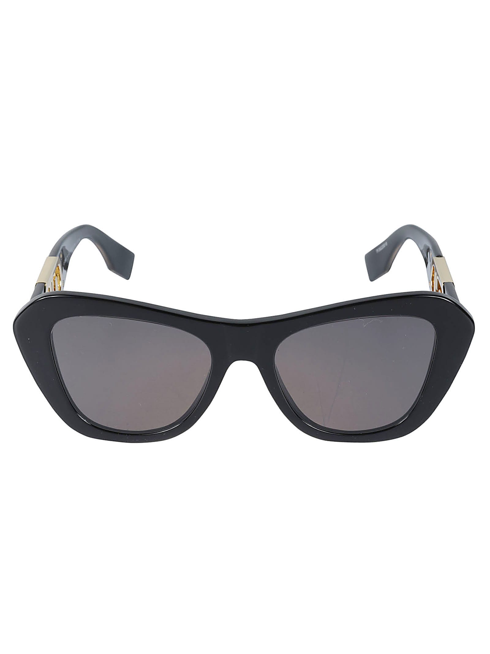 Fendi Cat Eye Sunglasses In Black/black Solid