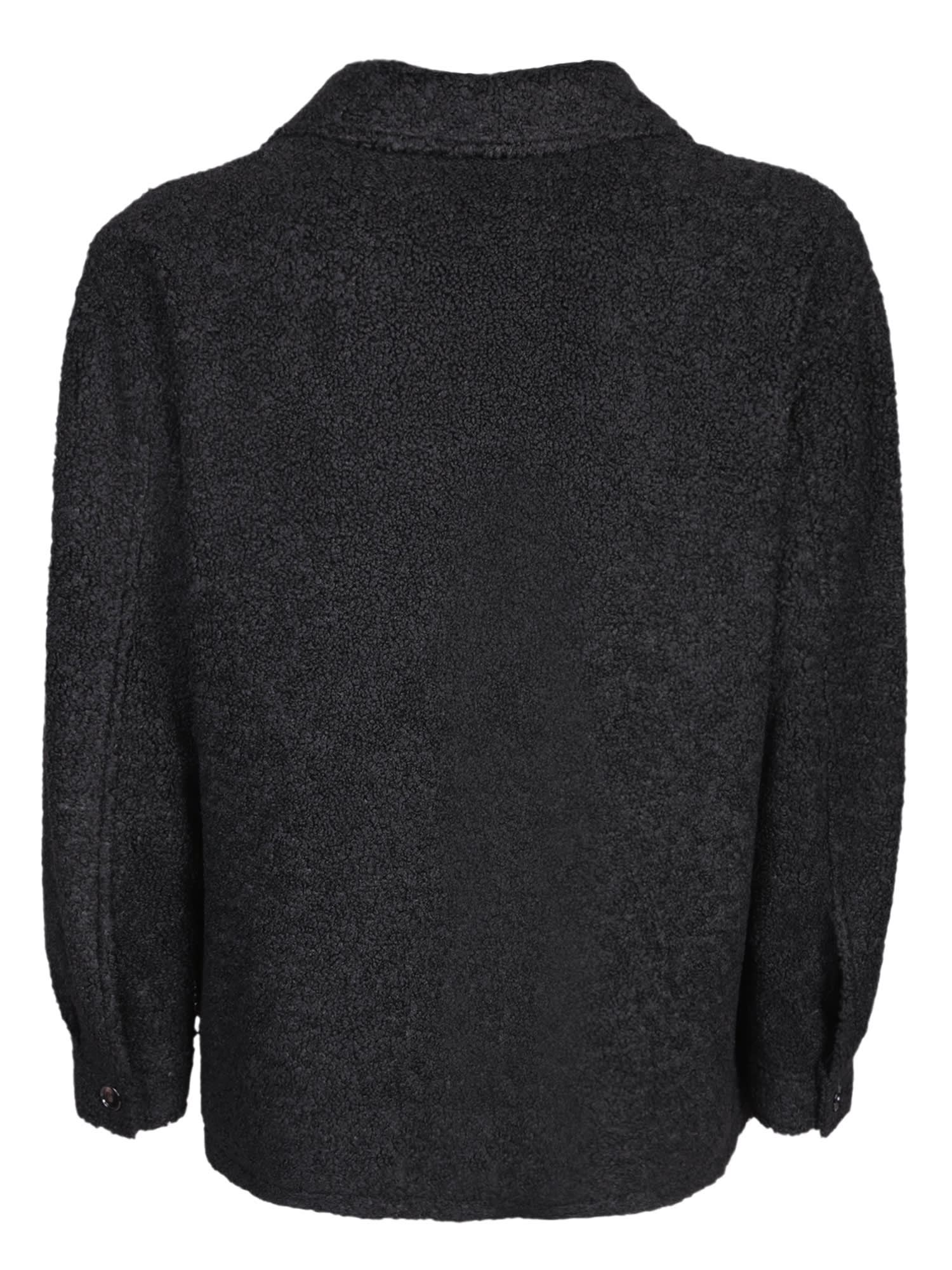 Shop Tagliatore Teddy Effect Black Jacket