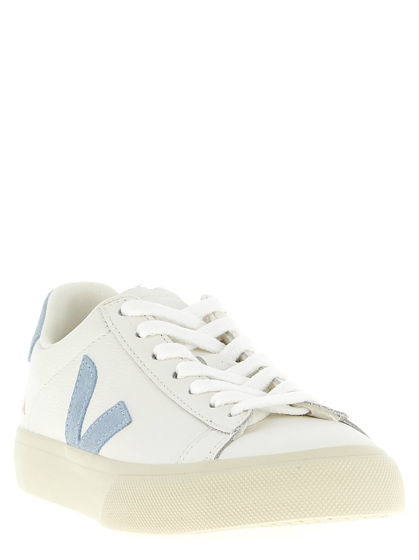 Veja Campo Low-top Leather Sneakers In Blue