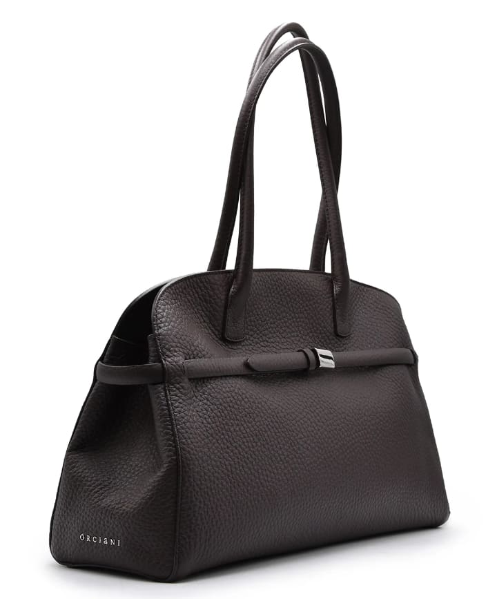 Orciani Large Aura Soft Tote Bag In Black
