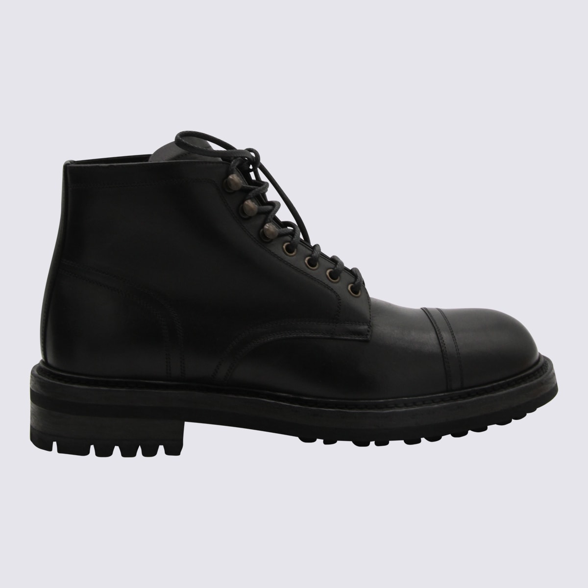 Dolce & Gabbana Black Leather Ankle Boots