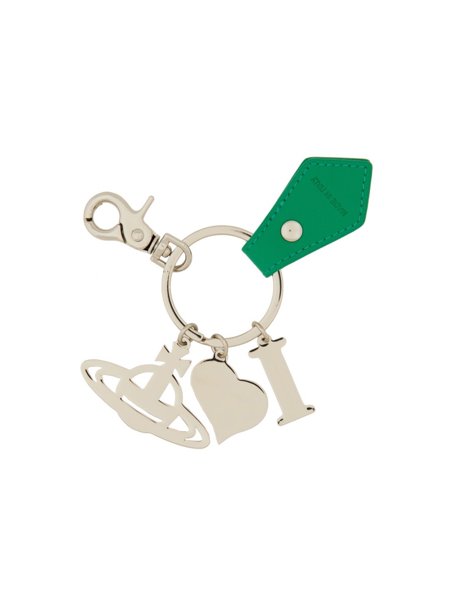 Shop Vivienne Westwood I Love Orb Keychain In Green