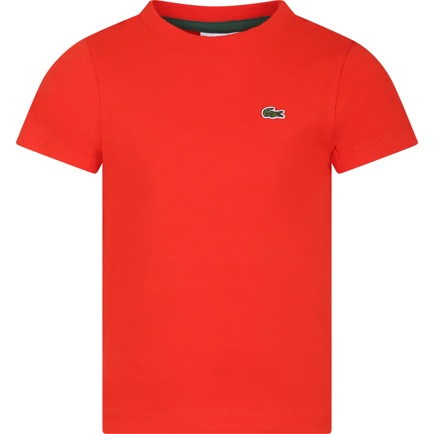 Shop Lacoste Red T-shirt For Boy With Crocodile