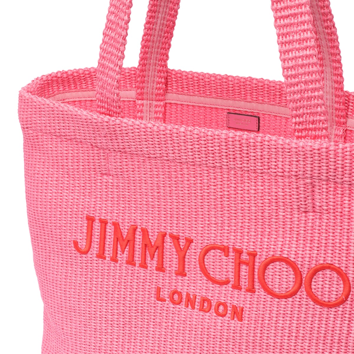 Shop Jimmy Choo E/w Beach Tote In Pink