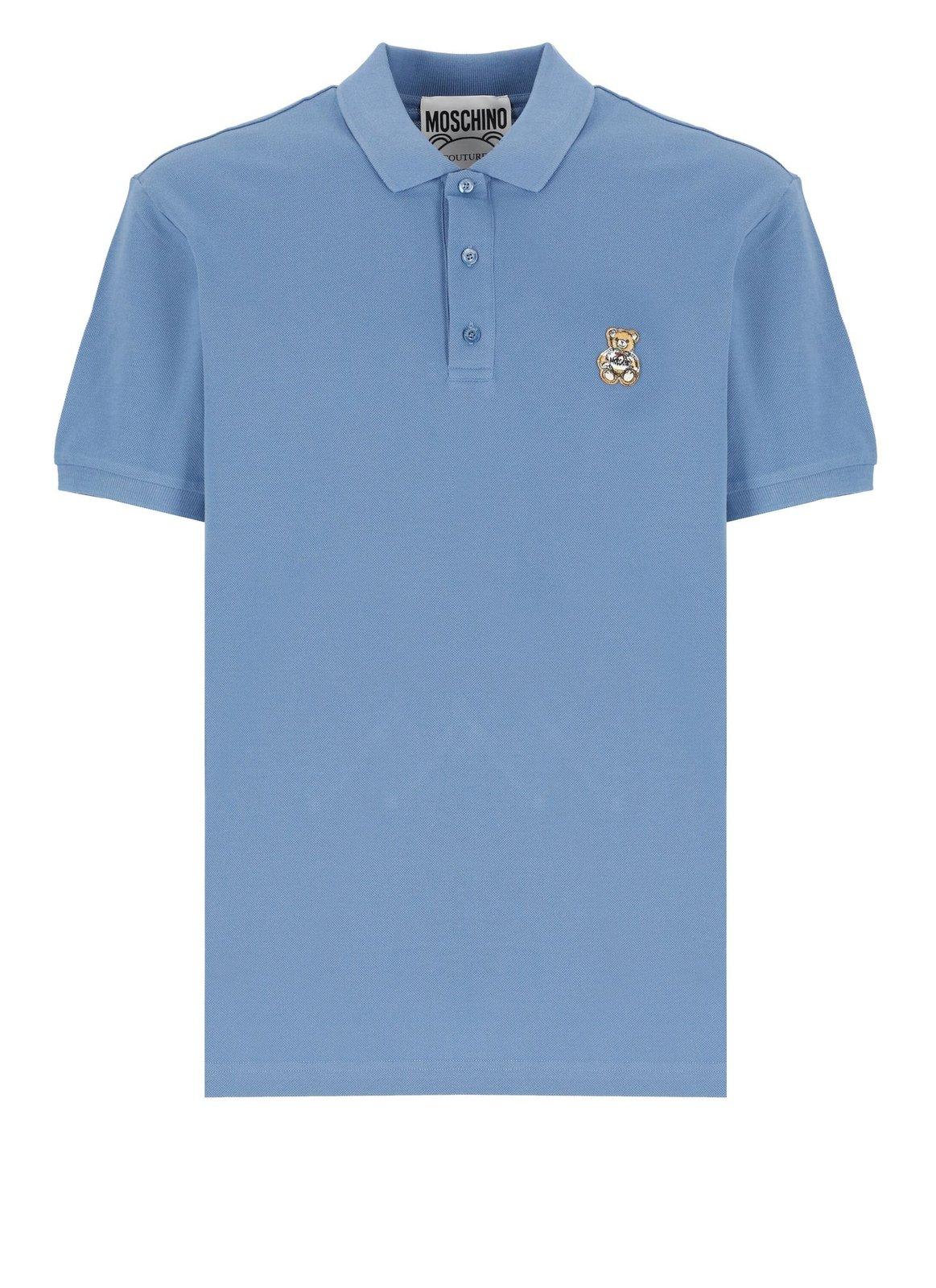 Shop Moschino Teddy Bear Short-sleeved Polo Shirt In 0294