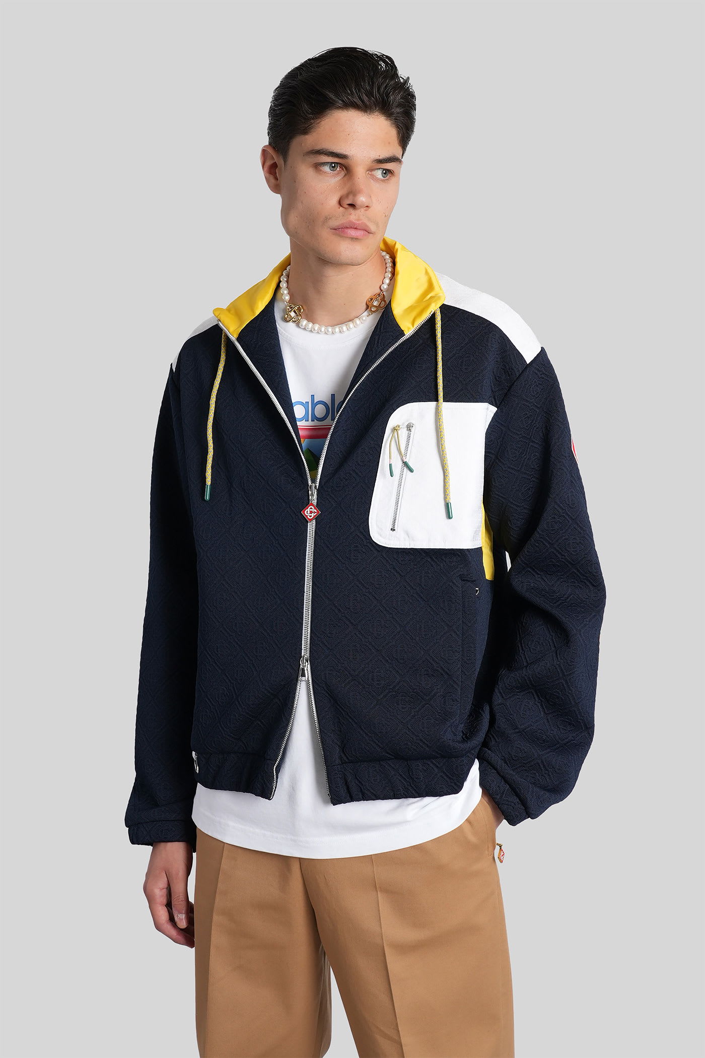 Casual Jacket In Blue Polyester
