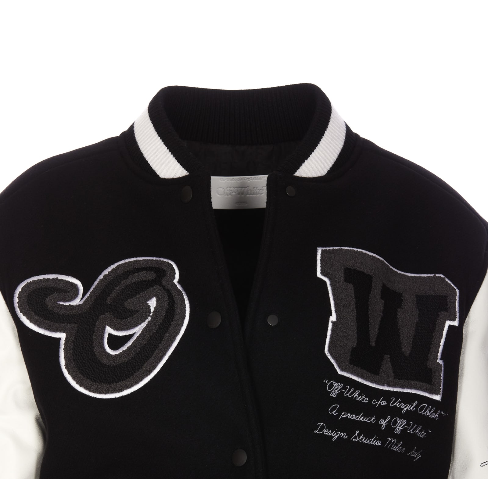 Off-White Moon Leather Varsity Jacket - Farfetch