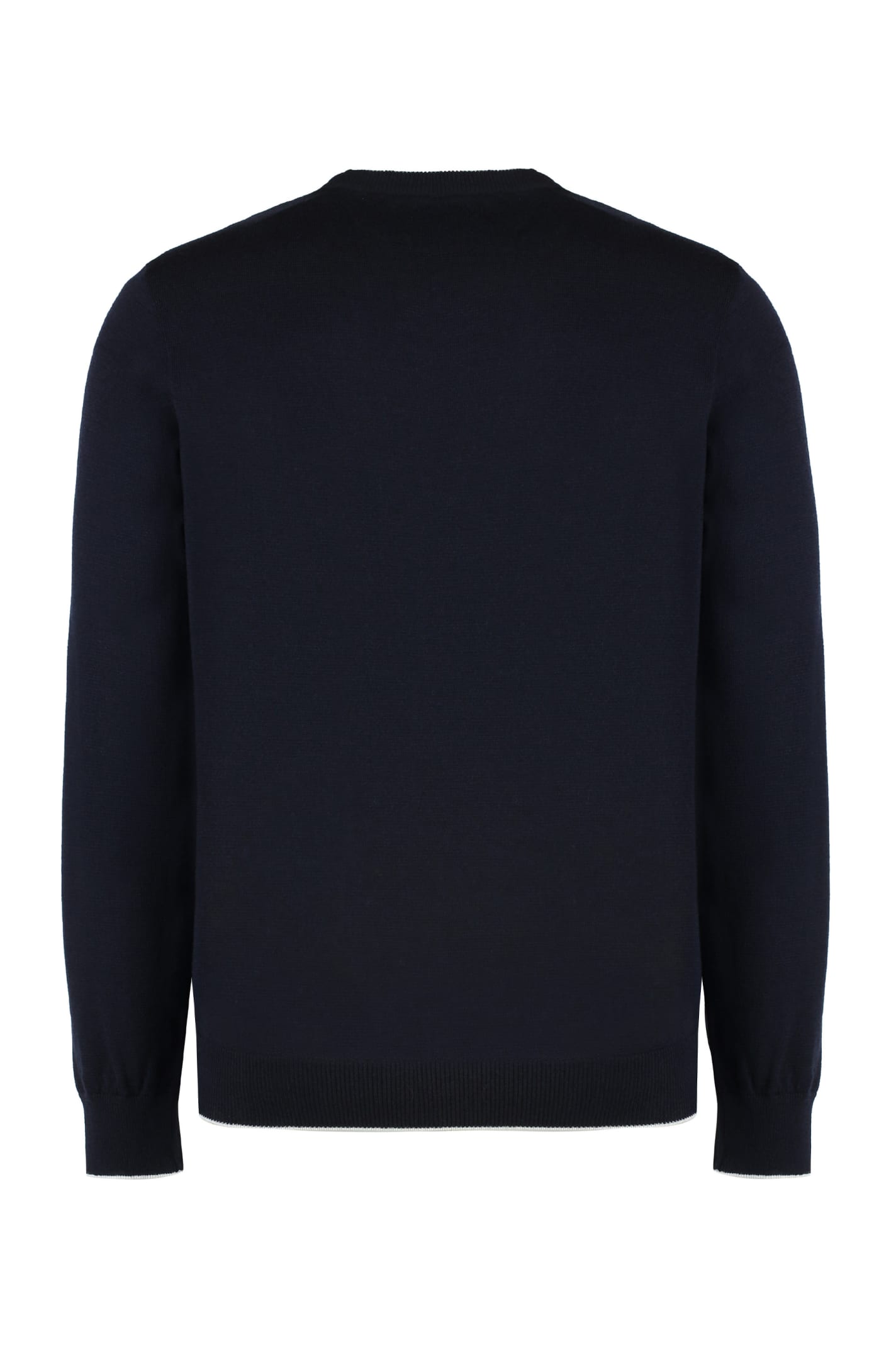 Shop Paul&amp;shark Virgin Wool Crew-neck Sweater In Blue