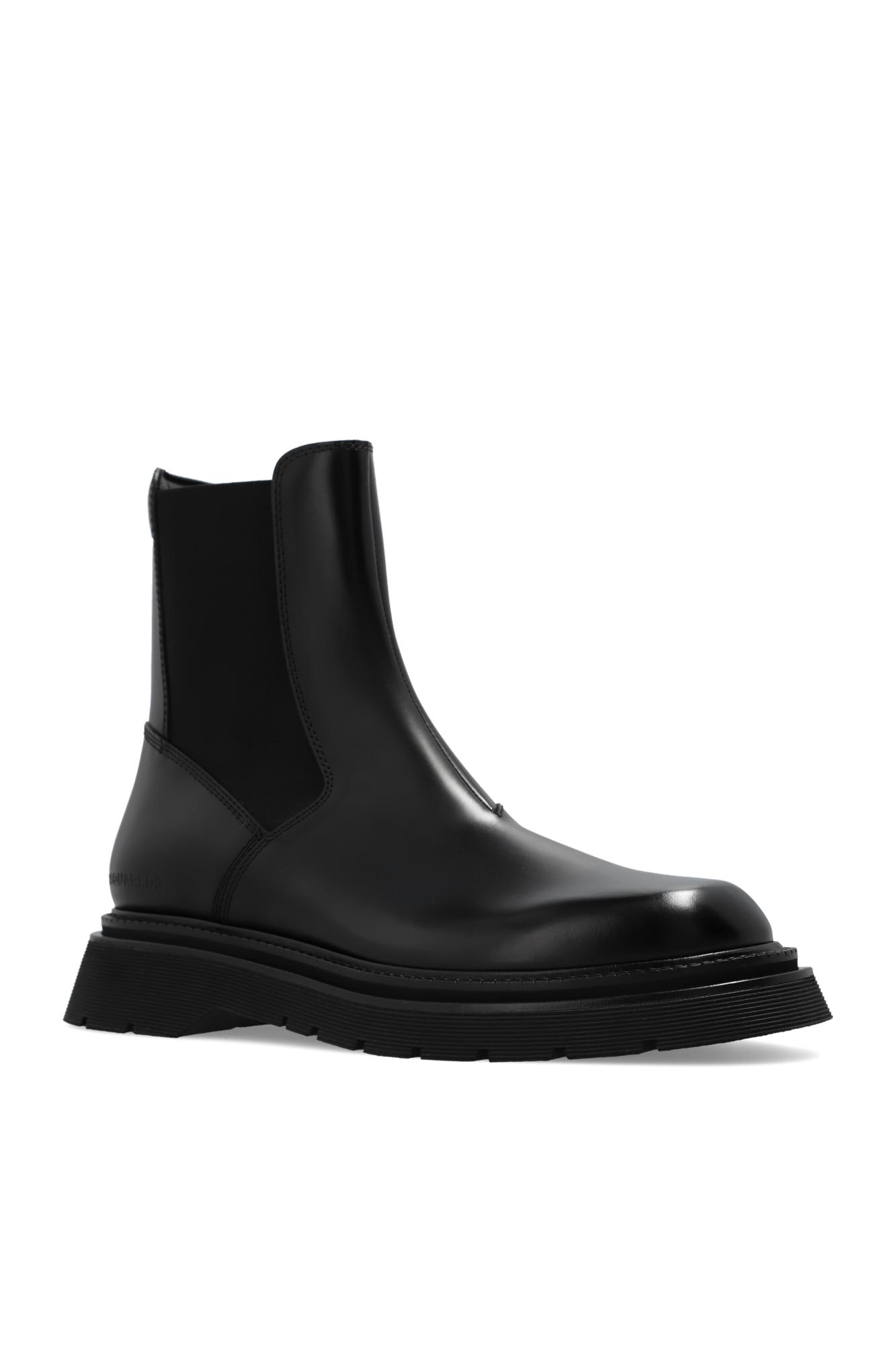 Dsquared2 Chunky Sole Leather Chelsea Boots In Black