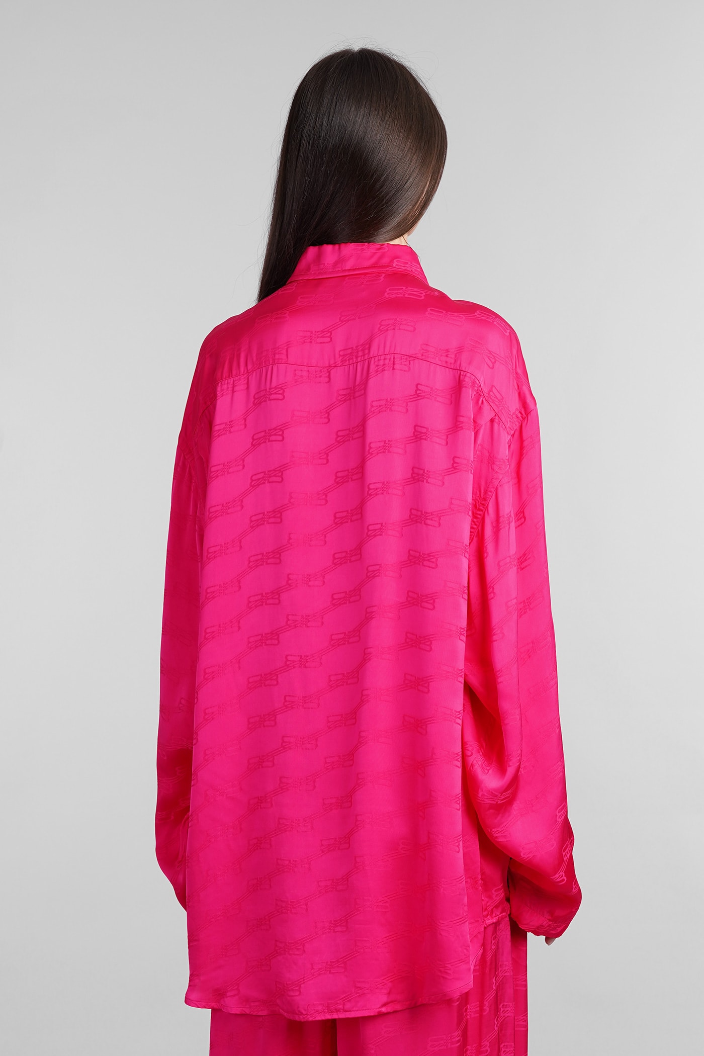 Shop Balenciaga Shirt In Fuxia Viscose