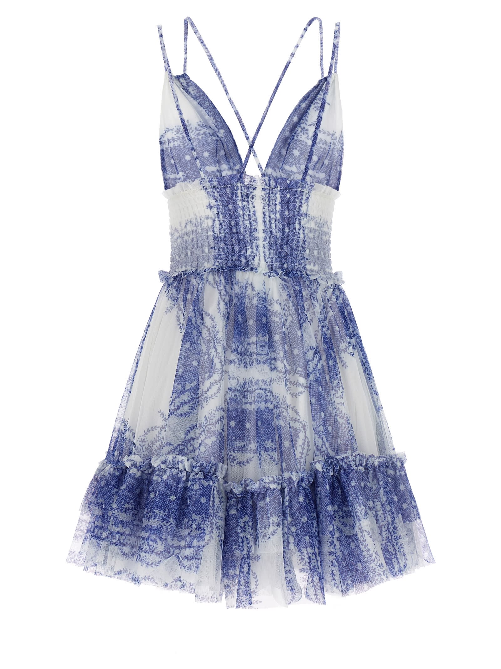 Shop Philosophy Di Lorenzo Serafini All Over Print Dress In Light Blue