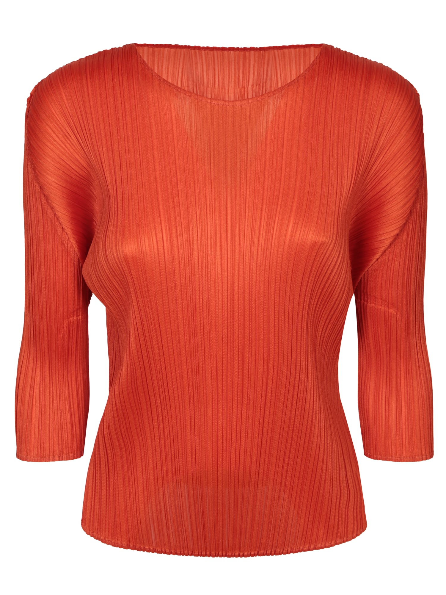 Pleated T-shirt In Orange