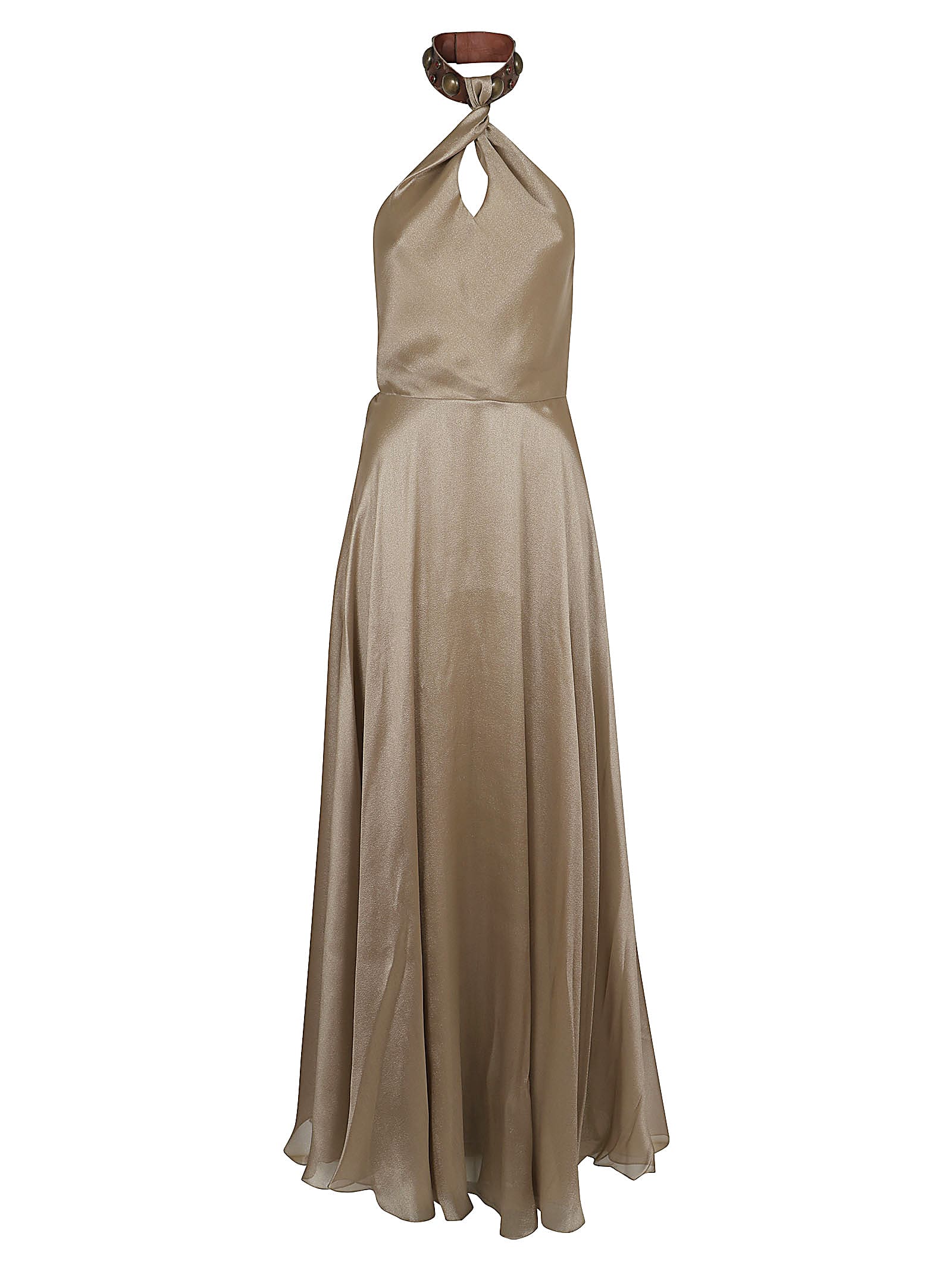 Shop Ralph Lauren Sherri-sleeveless-gown In Light Gold