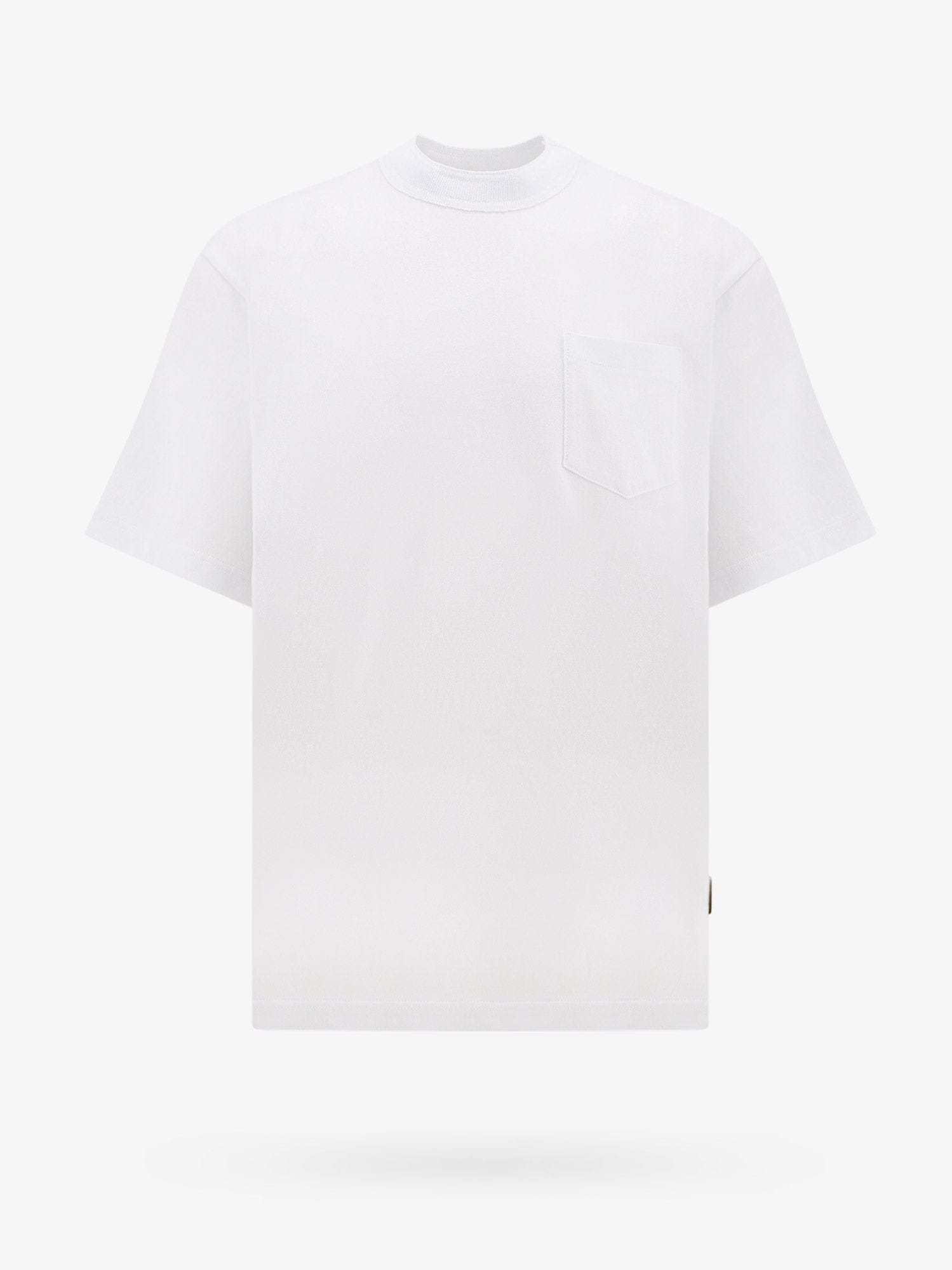 Sacai Basic Crewneck T-shirt With Zip Detail In White