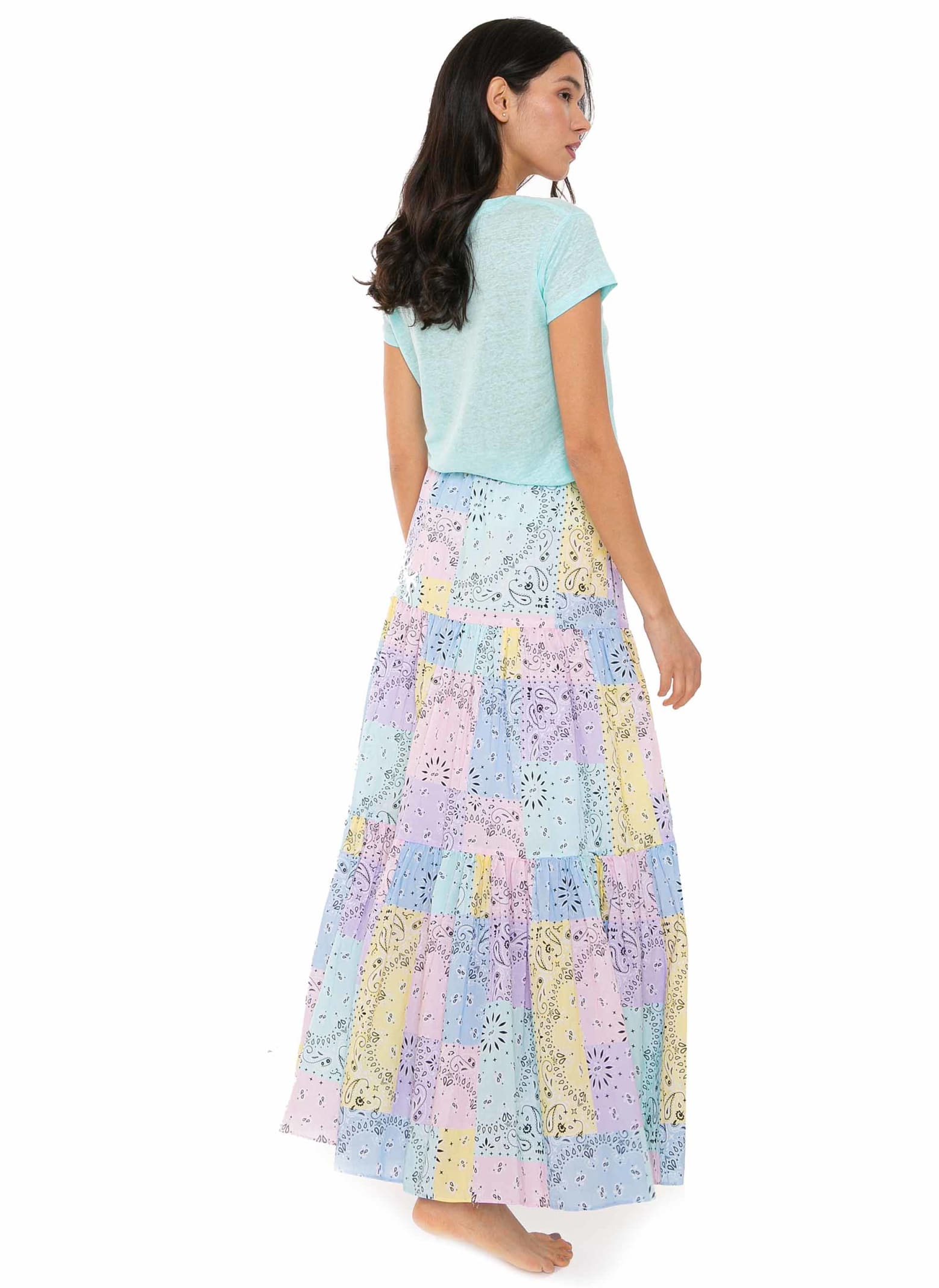 Shop Mc2 Saint Barth Bandanna Print Cotton Skirt In Multicolor