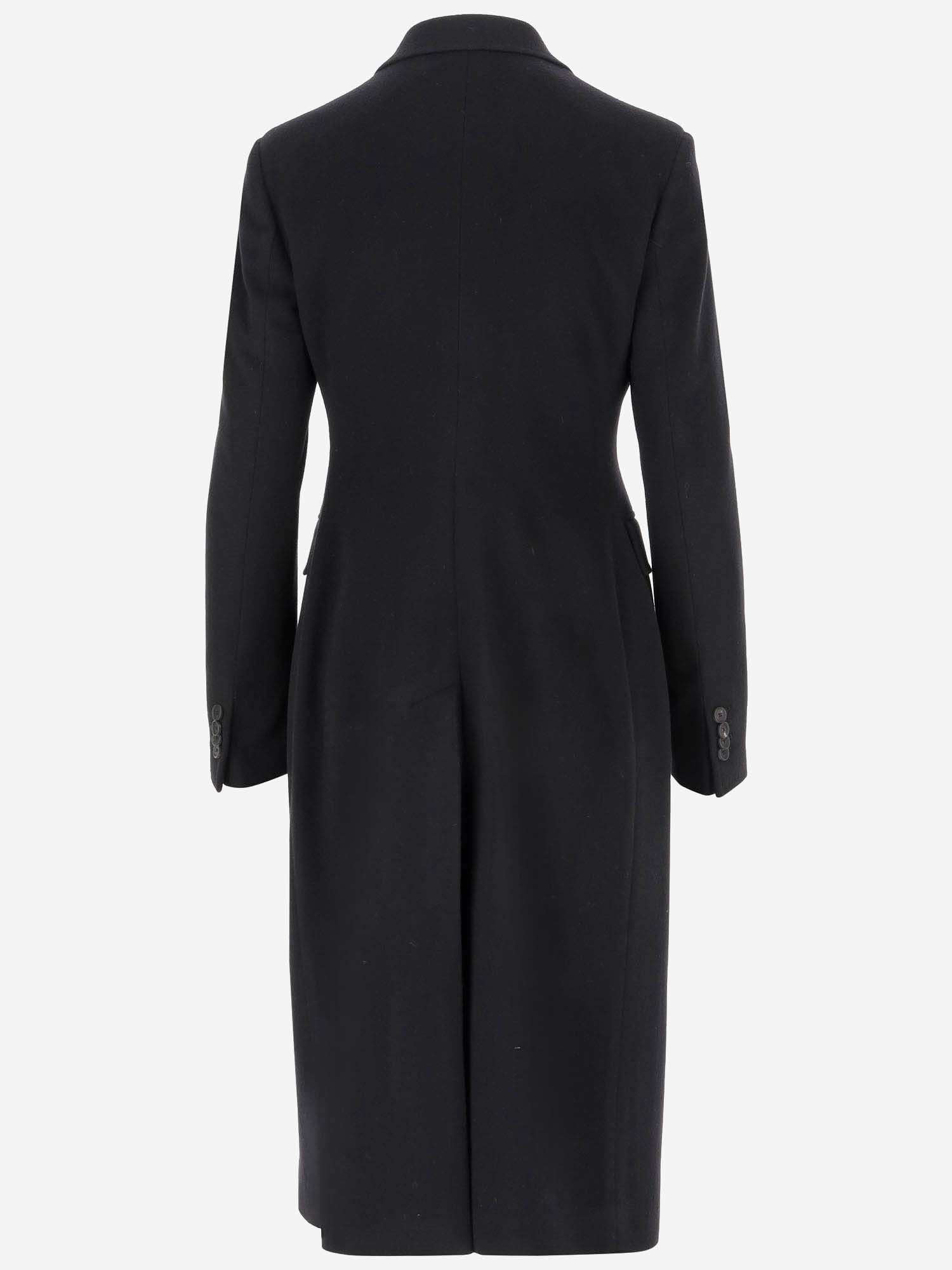 Shop Tagliatore Wool And Cashmere Double-breasted Coat In Black