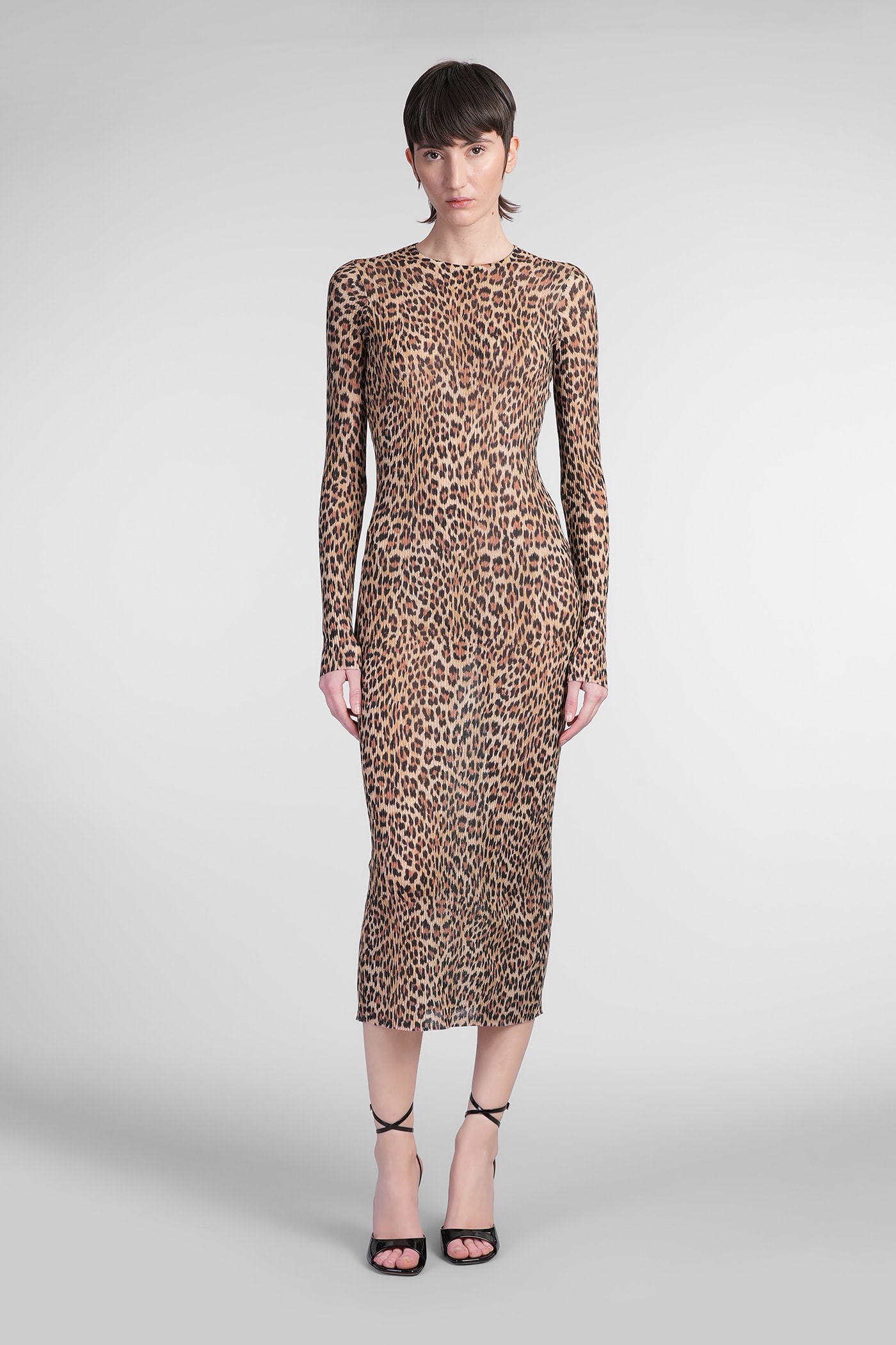 Dress Woman In Animalier Cotton