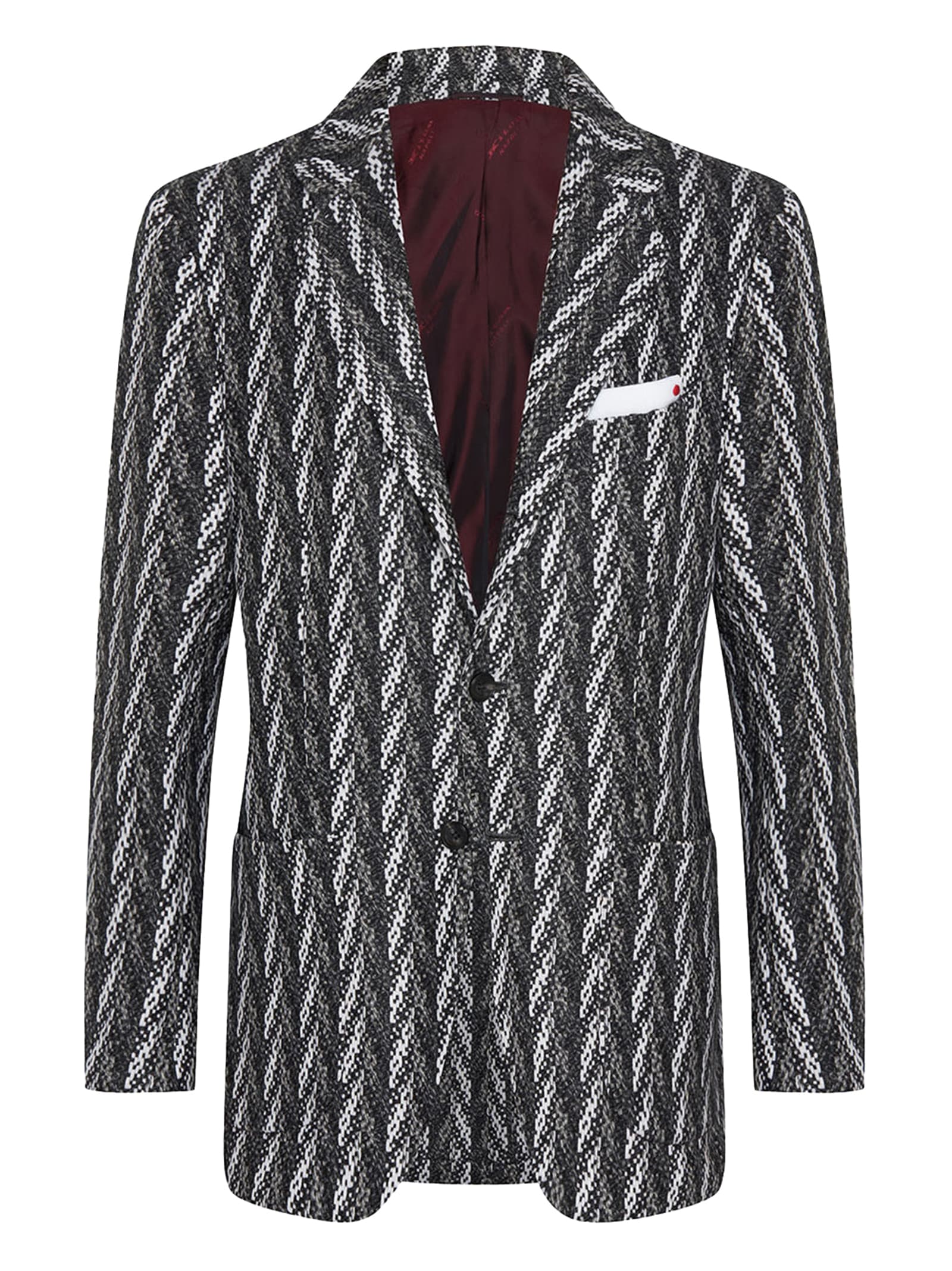 Kiton Jacket Cashmere In Medium Grey
