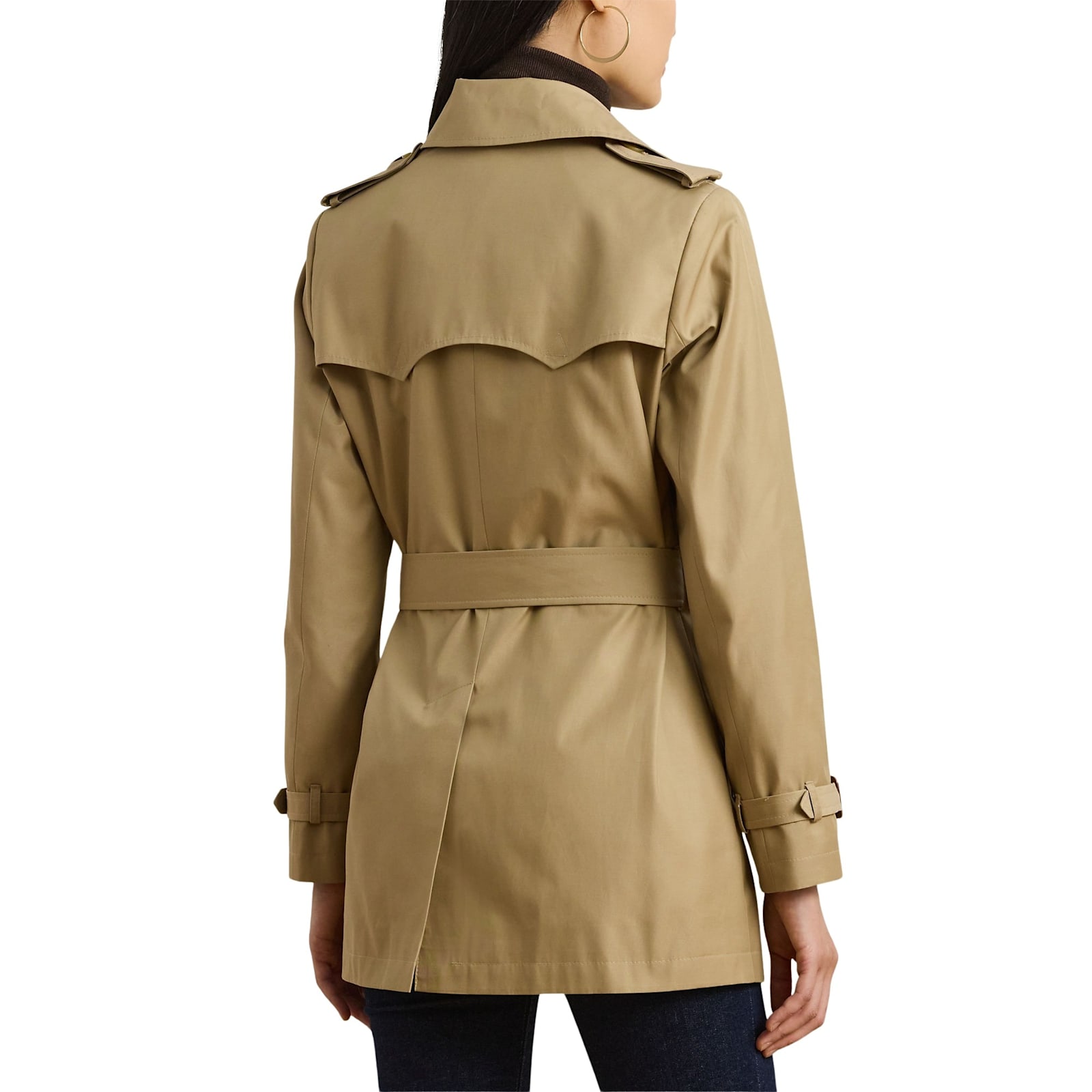 RALPH LAUREN DOUBLE BREAST BELT TR 30 LINED COAT