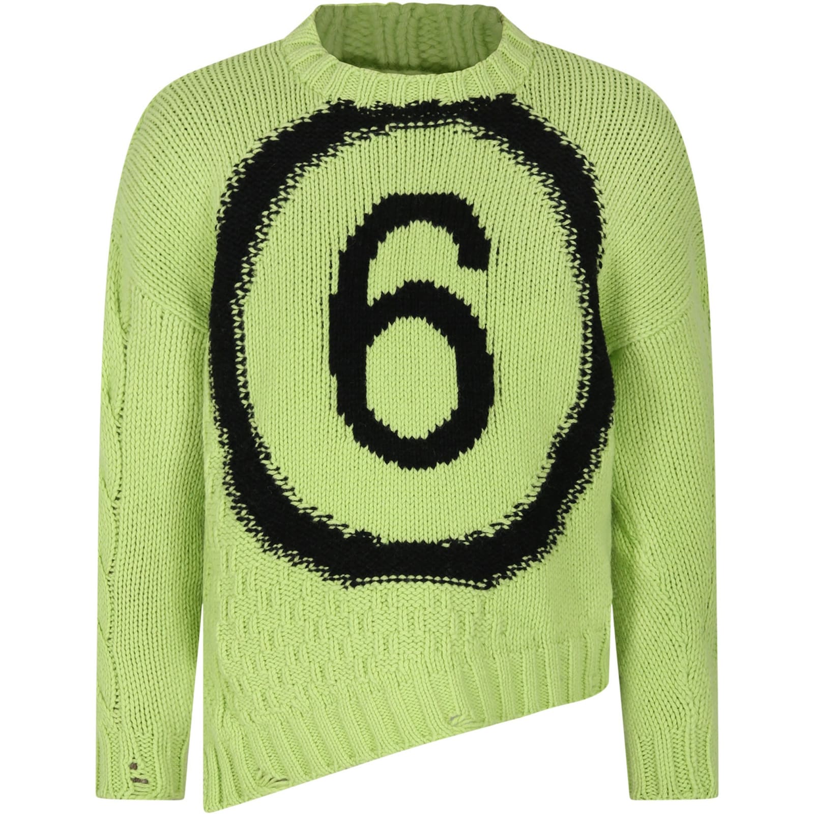 Mm6 Maison Margiela Green Sweater For Kids With Logo