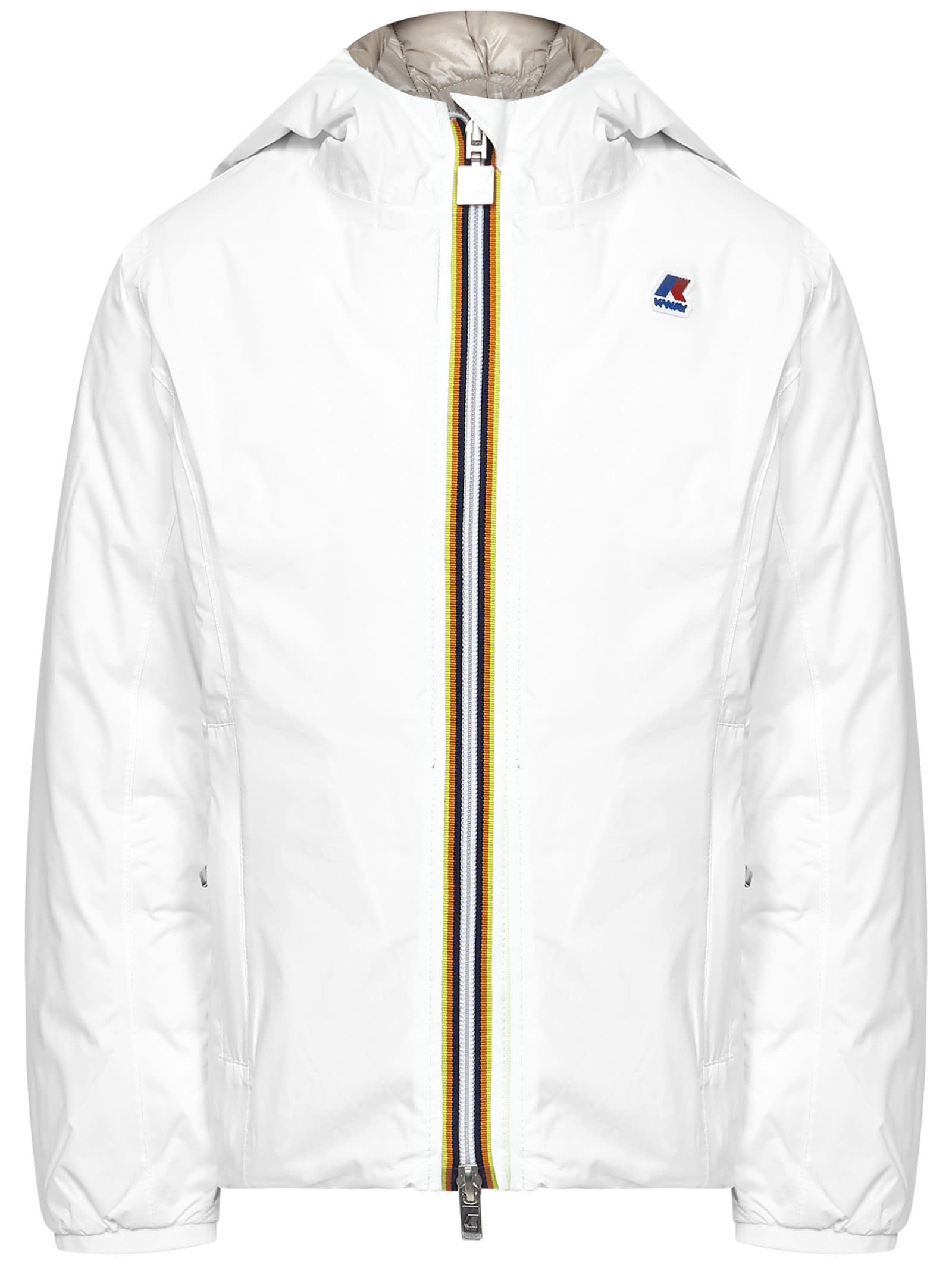 K-way Kids Unisex White / Gold Reversible Down Jacket In Bianco | ModeSens