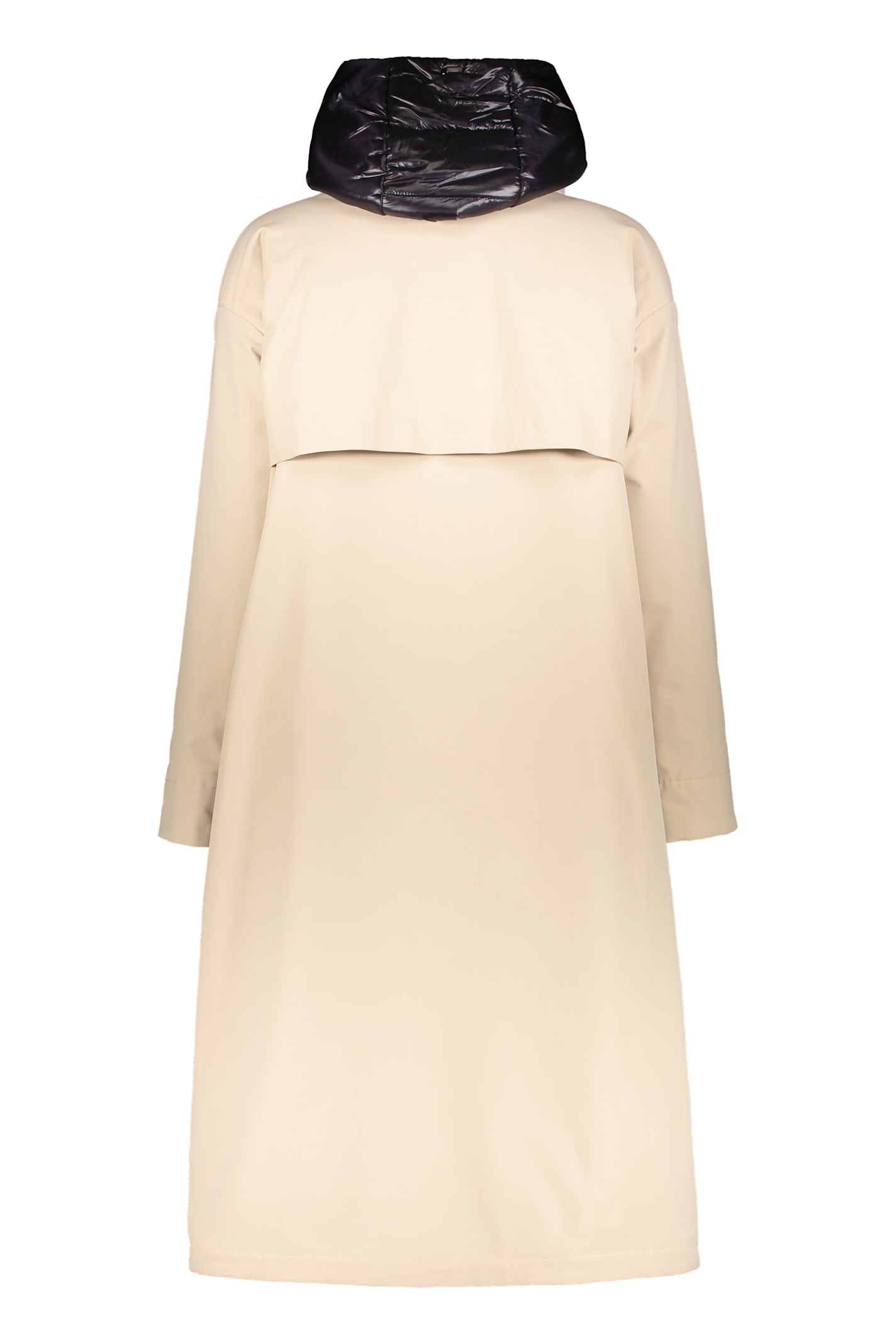 Herno Jacket Made Of Technical Fabric With Zip And Hood In Neutral