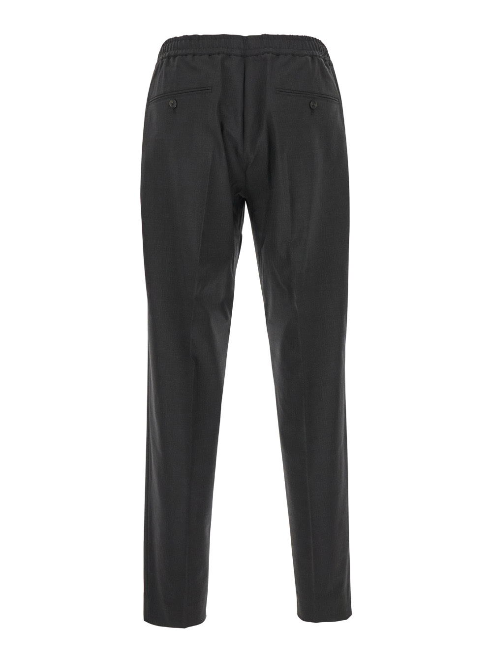 Shop Theory Larin Grey Pants With Elastic Waistband In Tech Fabric Man