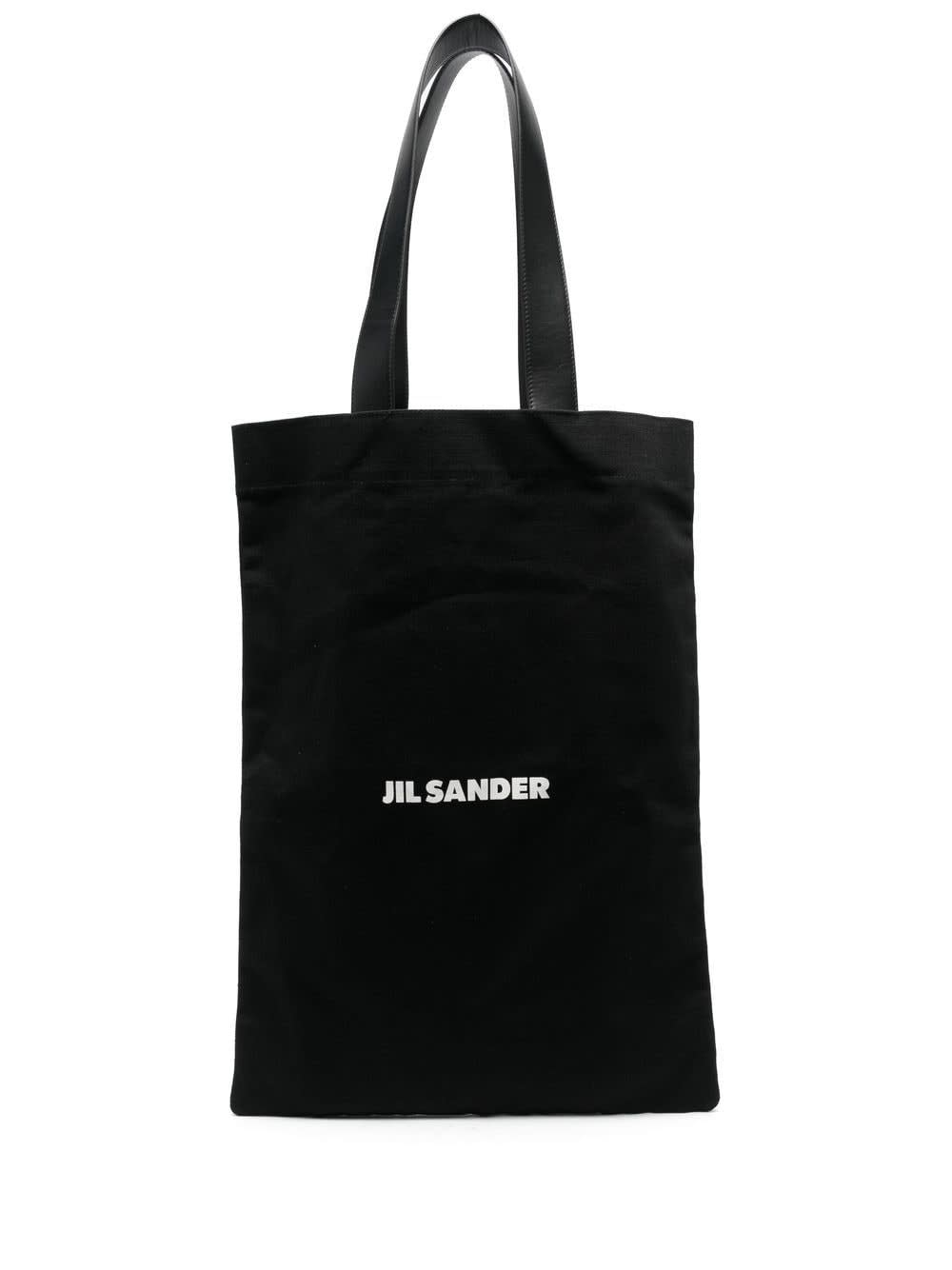 Jil Sander Book Logo-print Tote Bag In Black