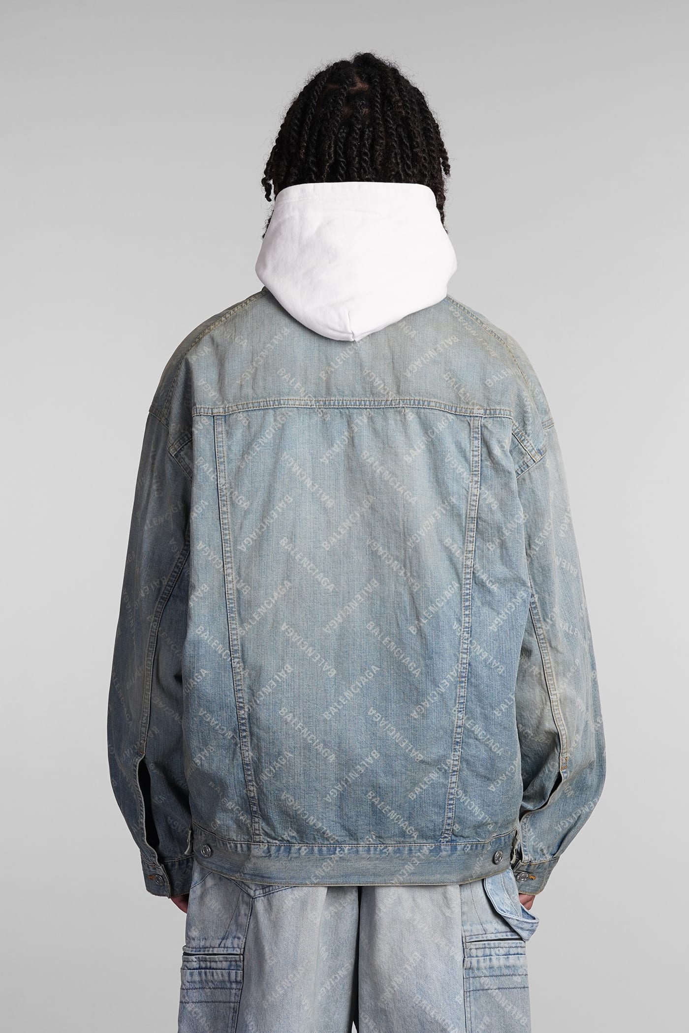 Shop Balenciaga Denim Jackets In Blue Cotton