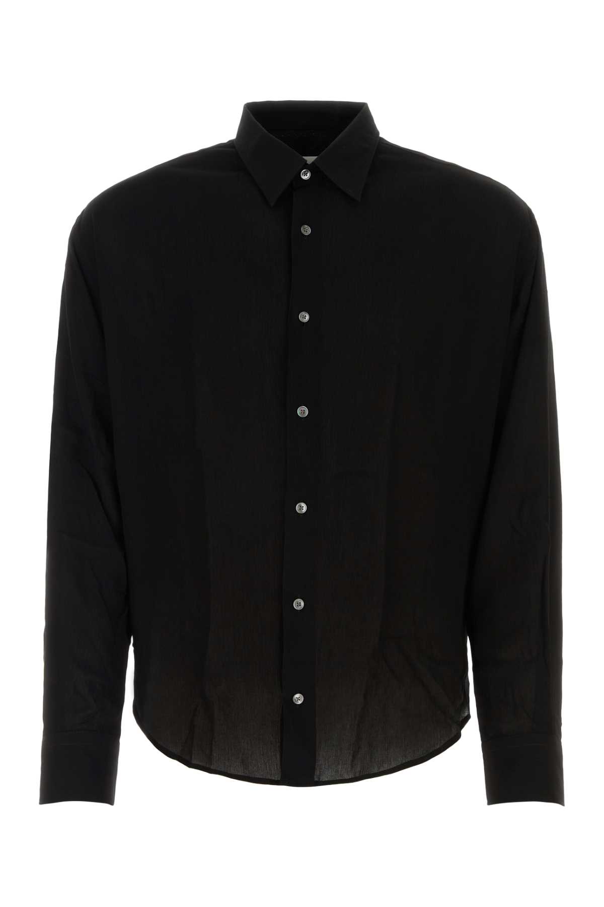 Shop Ami Alexandre Mattiussi Black Viscose Shirt